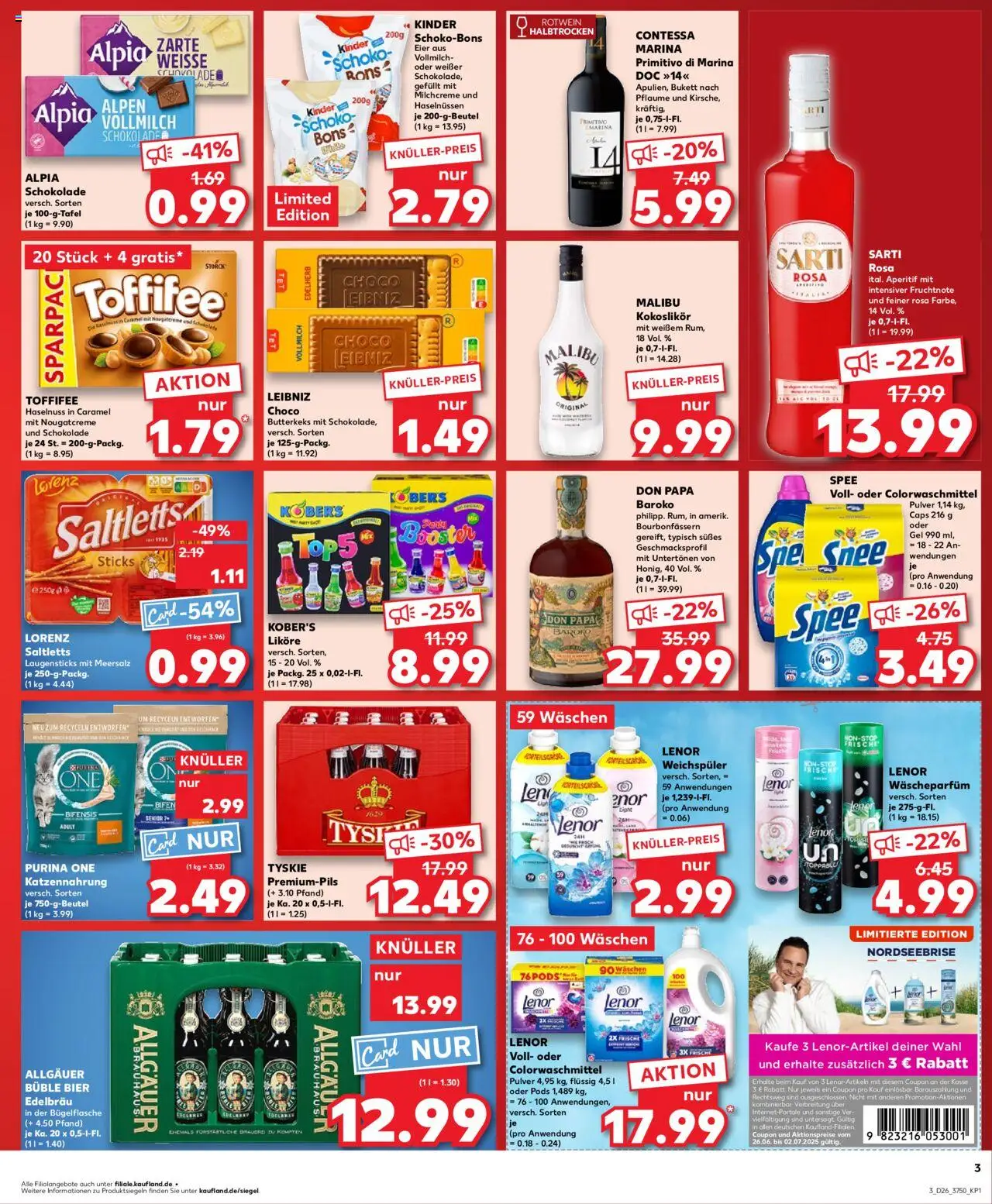 Kaufland Prospekt 	 - gültig ab dem 26.06.2025 | Seite: 3 | Produkte: Lenor, Tyskie, Eier, Toffifee