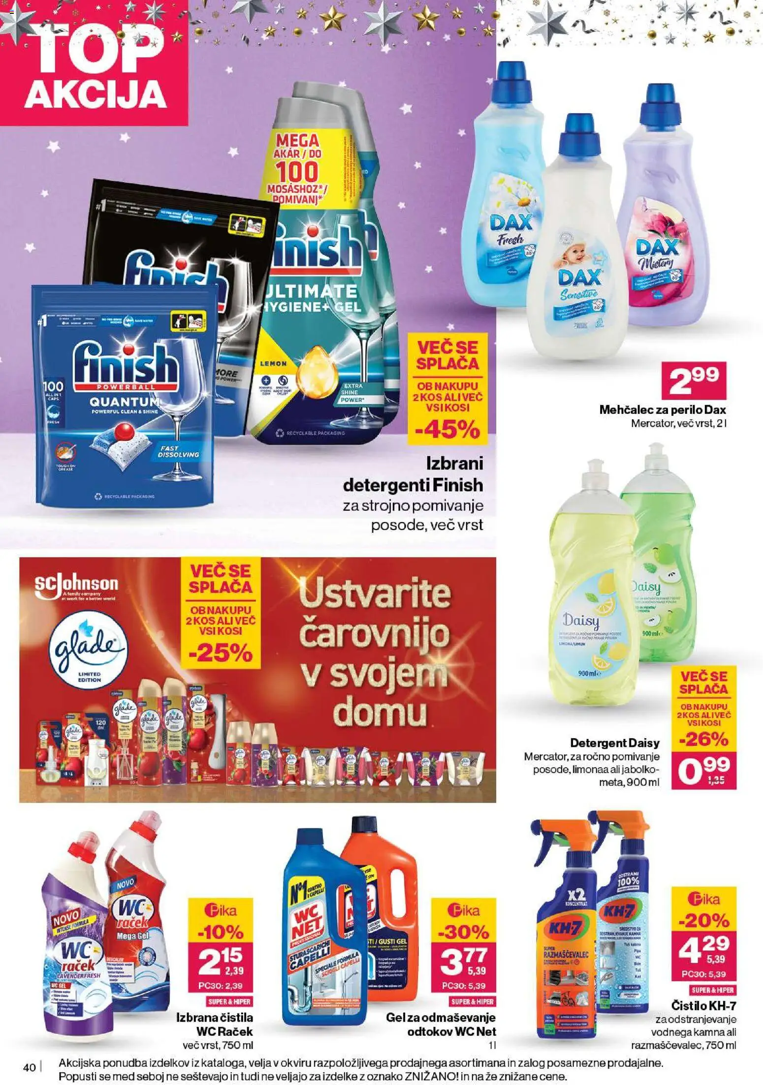Novi Mercator katalog ponudbe – veljaven od 27.11.2025 | Stran: 42 | Izdelki: Mehčalec, Kos, Mehcalec za perilo, Detergent