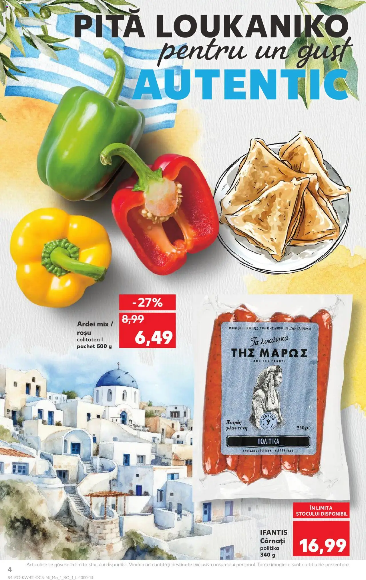 Kaufland RO akciós ujság - amely érvényes a következő dátumtól: 15.10.2025 | Oldal: 4 | Termékek: Pita
