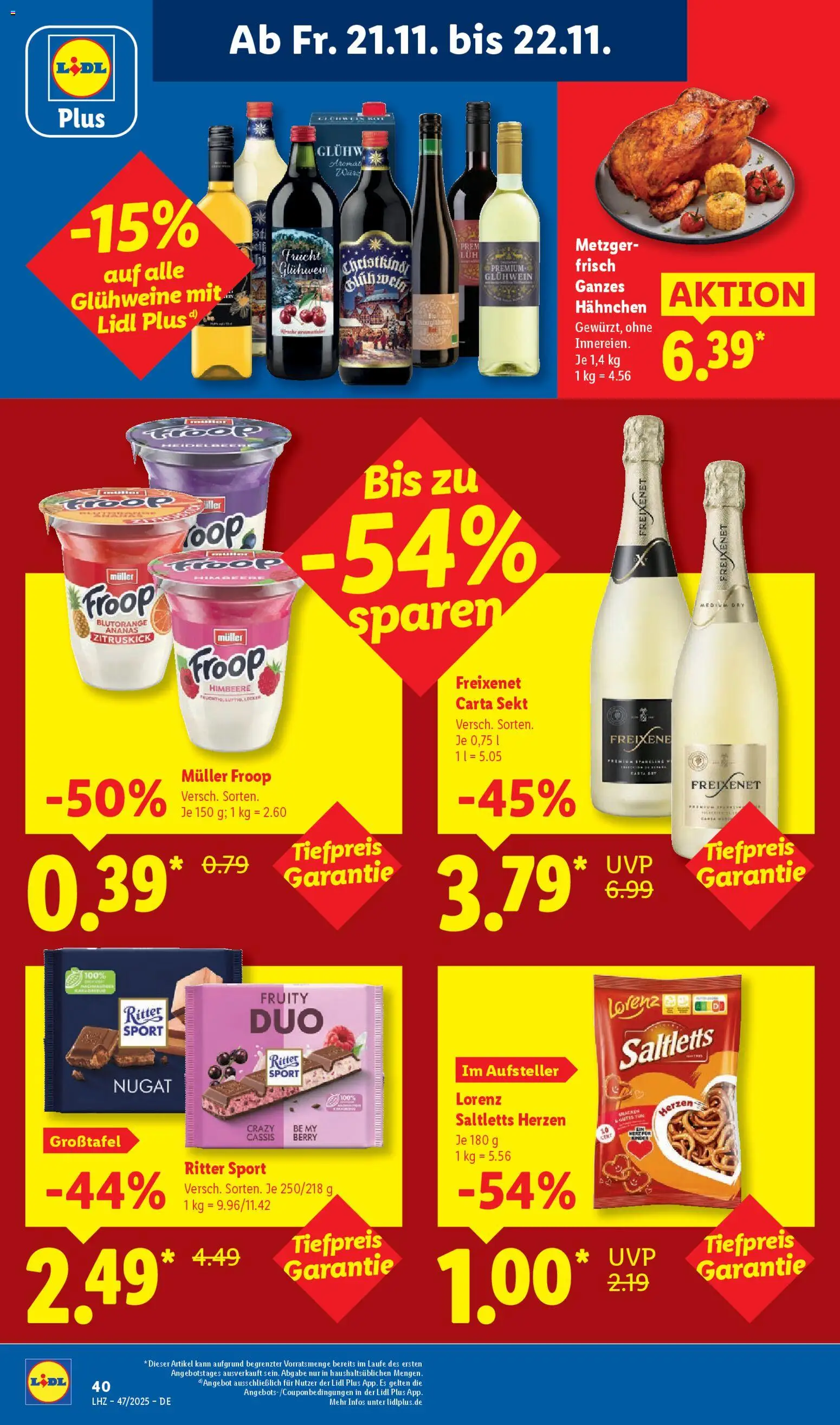 Lidl Prospekt Aarbergen – gültig ab 17.11.2025 | Seite: 68 | Produkte: Hahnchen, Freixenet, Ritter sport, Himbeere