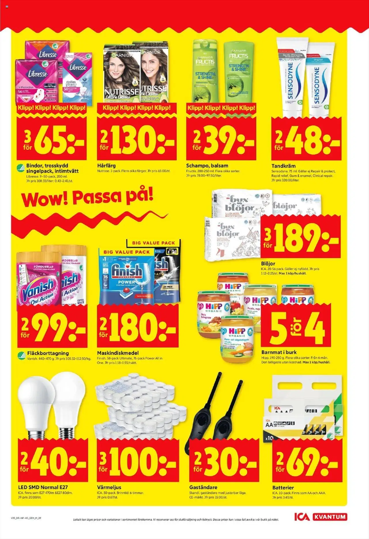 ICA Kvantum reklamblad aktuell från 22.09.2025 | Sida: 9 | Produkter: Balsam, Hårfärg, Tandkräm, Fläckborttagning