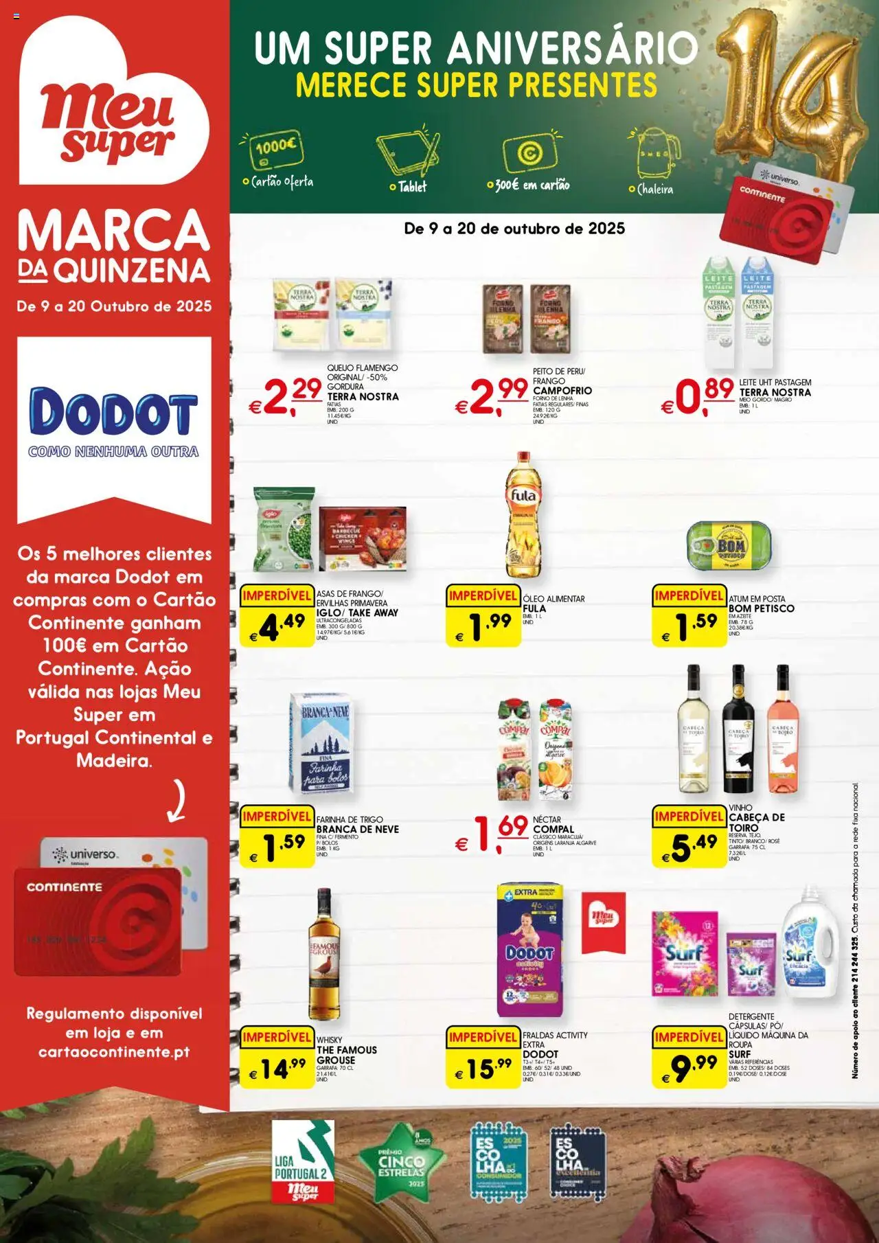 Meu Super folheto │ válido de 09.10.2025 | Página: 1 | Produtos: Azeite, Farinha de trigo, Chaleira, Camisa