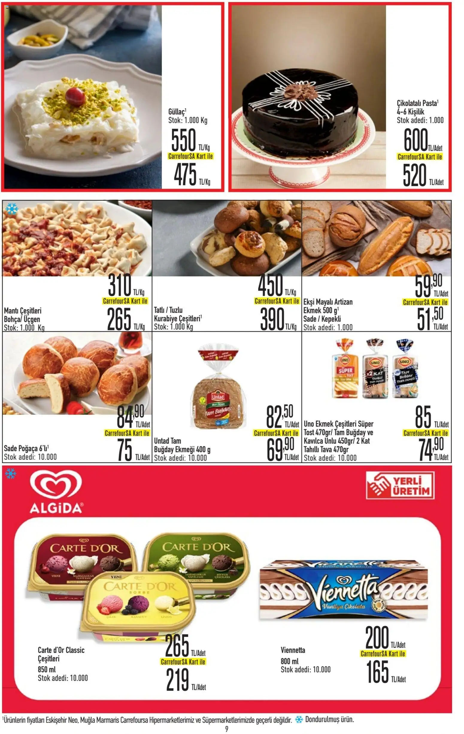 CarrefourSA Katalog - 09.03.2026 tarihinden itibaren geçerlidir | Sayfa: 9 | Ürünler: Ekmek, Çikolata, Kurabiye, Vişne