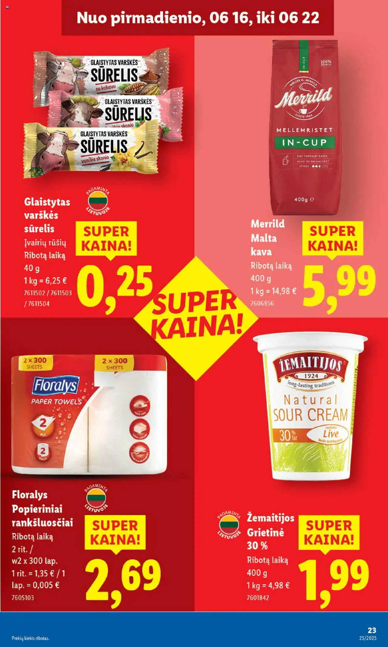 LIDL leidinys│galioja nuo 16.06.2025 | Puslapis: 23 | Prekių: Sūrelis, Kava, Grietinė