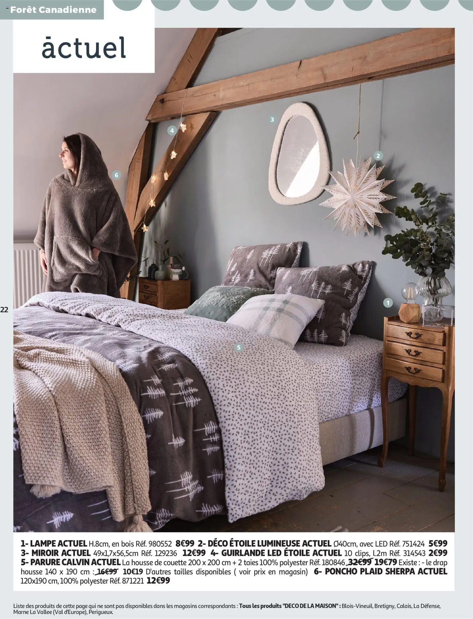 {H1} | Page: 22 | Produits: Housse de couette, Miroir, Lampe, Poncho plaid