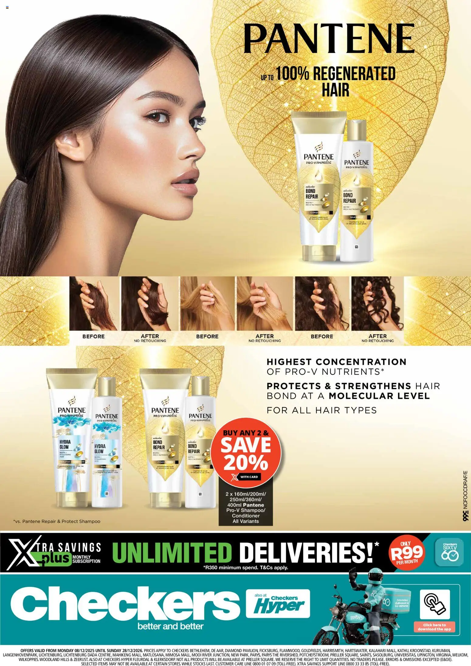 New Checkers catalogue – valid from 08.12.2025 | Page: 1 | Products: Shampoo, Conditioner