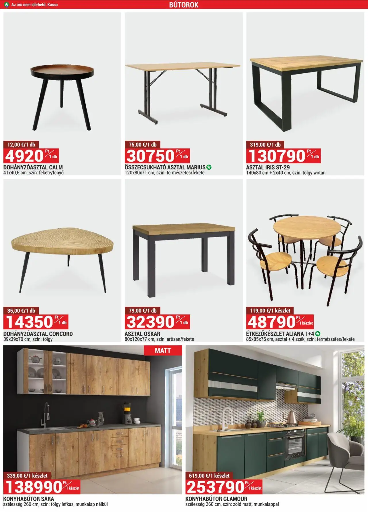 Merkury Market akciós ujság - amely érvényes a következő dátumtól: 01.06.2025 | Oldal: 14 | Termékek: Asztal, Konyhabútor, Dohányzóasztal