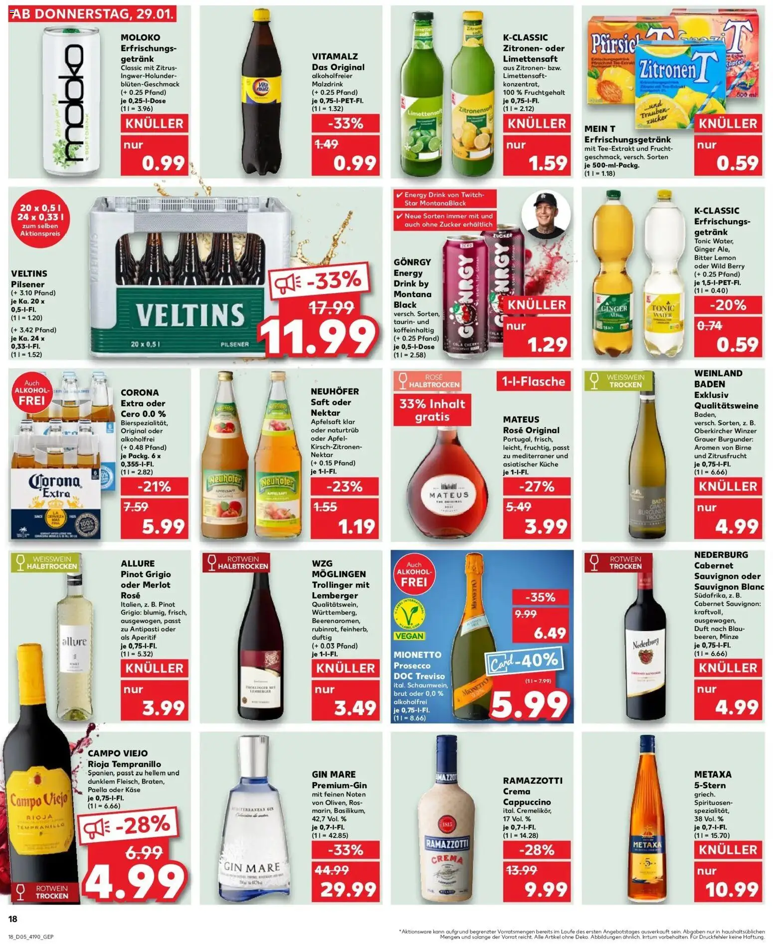 Kaufland prospekt Bretten	 – gültig ab 29.01.2026 | Seite: 18 | Produkte: Merlot, Küche, Birne, Gin