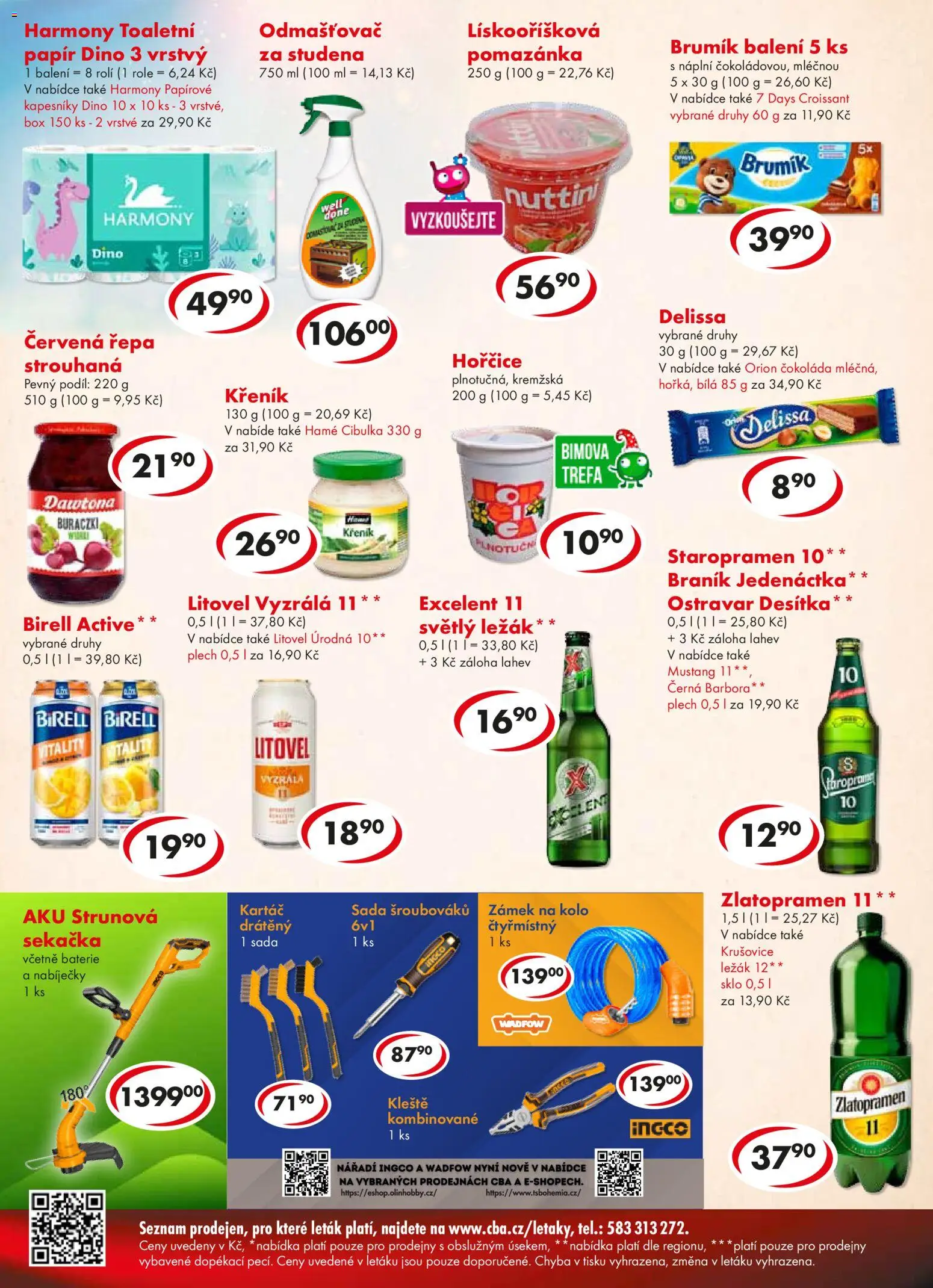 CBA leták - Premium od 22.04.2026 | Strana: 4 | Produkty: Červená řepa, Kolo, Nářadí, Odmašťovač