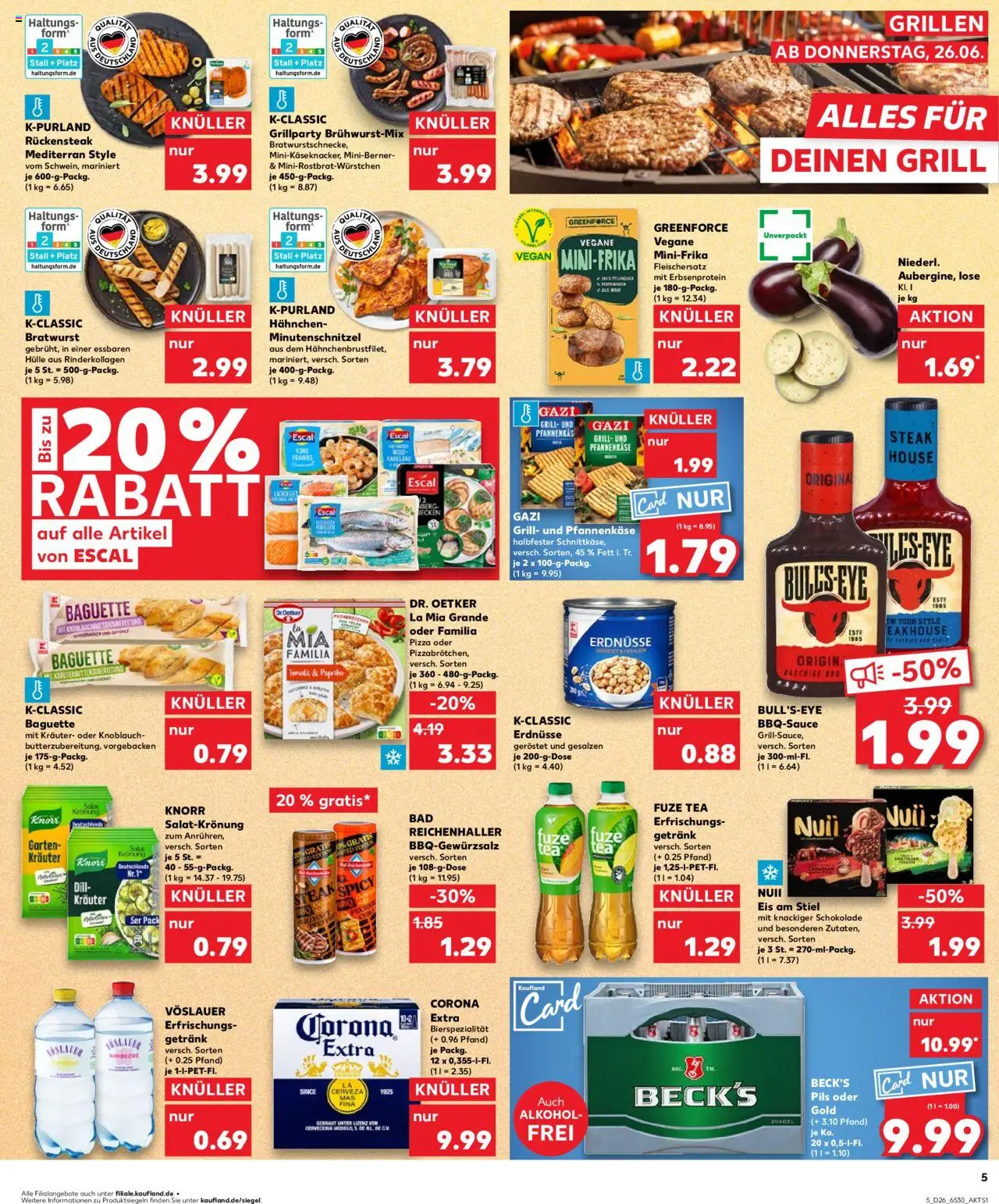 Kaufland Prospekt 	 - gültig ab dem 26.06.2025 | Seite: 5 | Produkte: Fuze tea, Pils, Dressing, Knoblauch