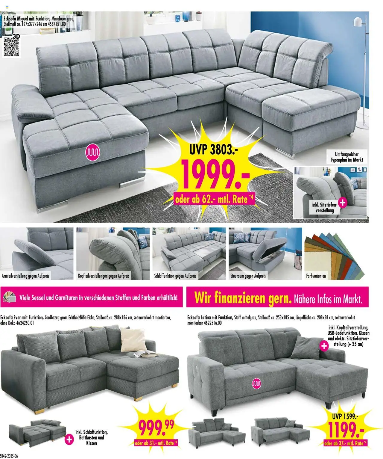 SB Möbel Boss Prospekt 	 – gültig ab 11.10.2025 | Seite: 6 | Produkte: Ecksofa, Kissen, Sessel