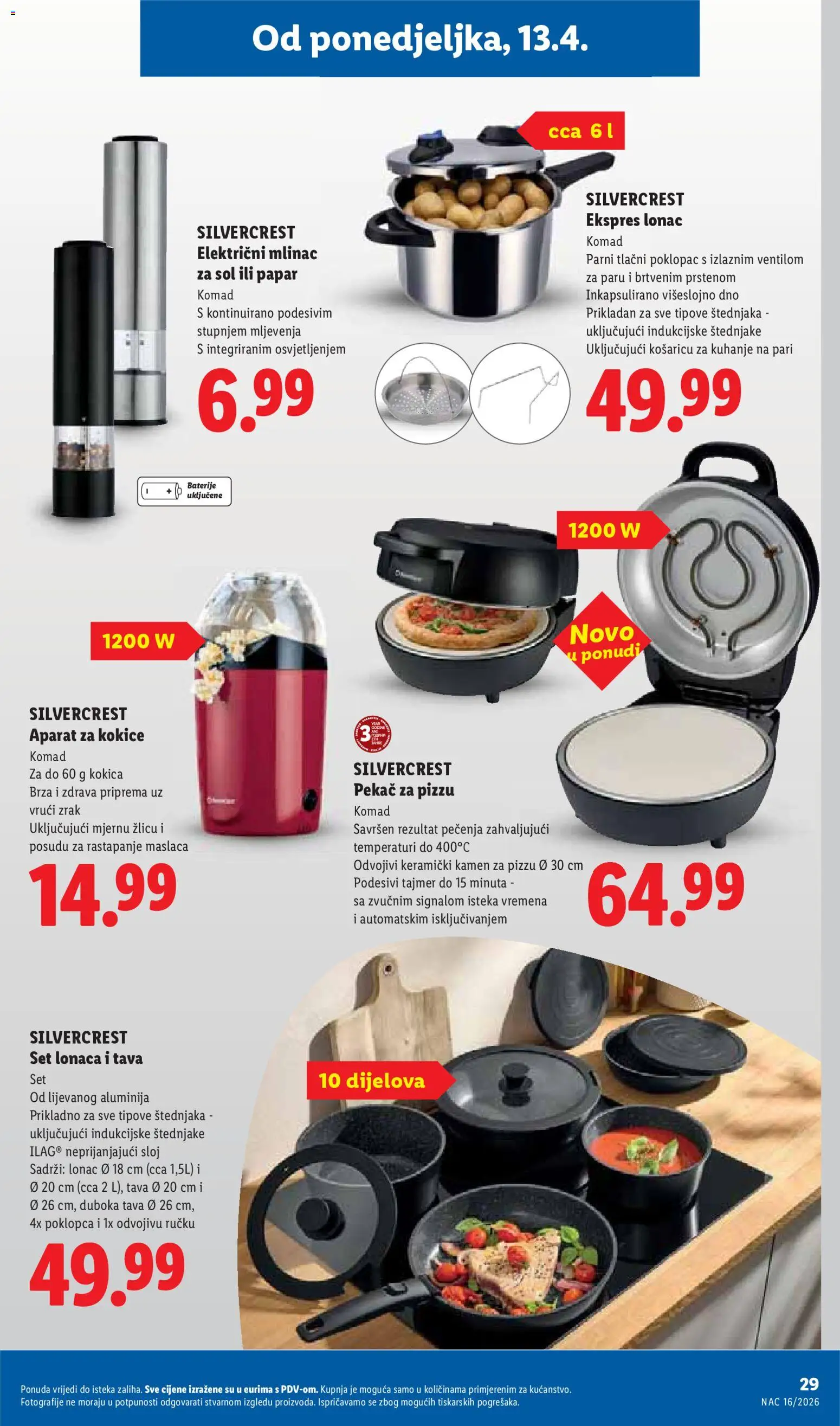 Lidl katalog | vrijedi od 13.04.2026 | Stranica: 29 | Proizvodi: Sol, Papar, Tava, Lonac