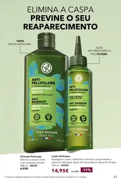 Pré-visualização Champô Anticaspa, Elimina a caspa e evita o seu reaparecimento. 300 ml - 68239 válido de 30.01.2026 | Página: 53 | Produtos: Shampoo