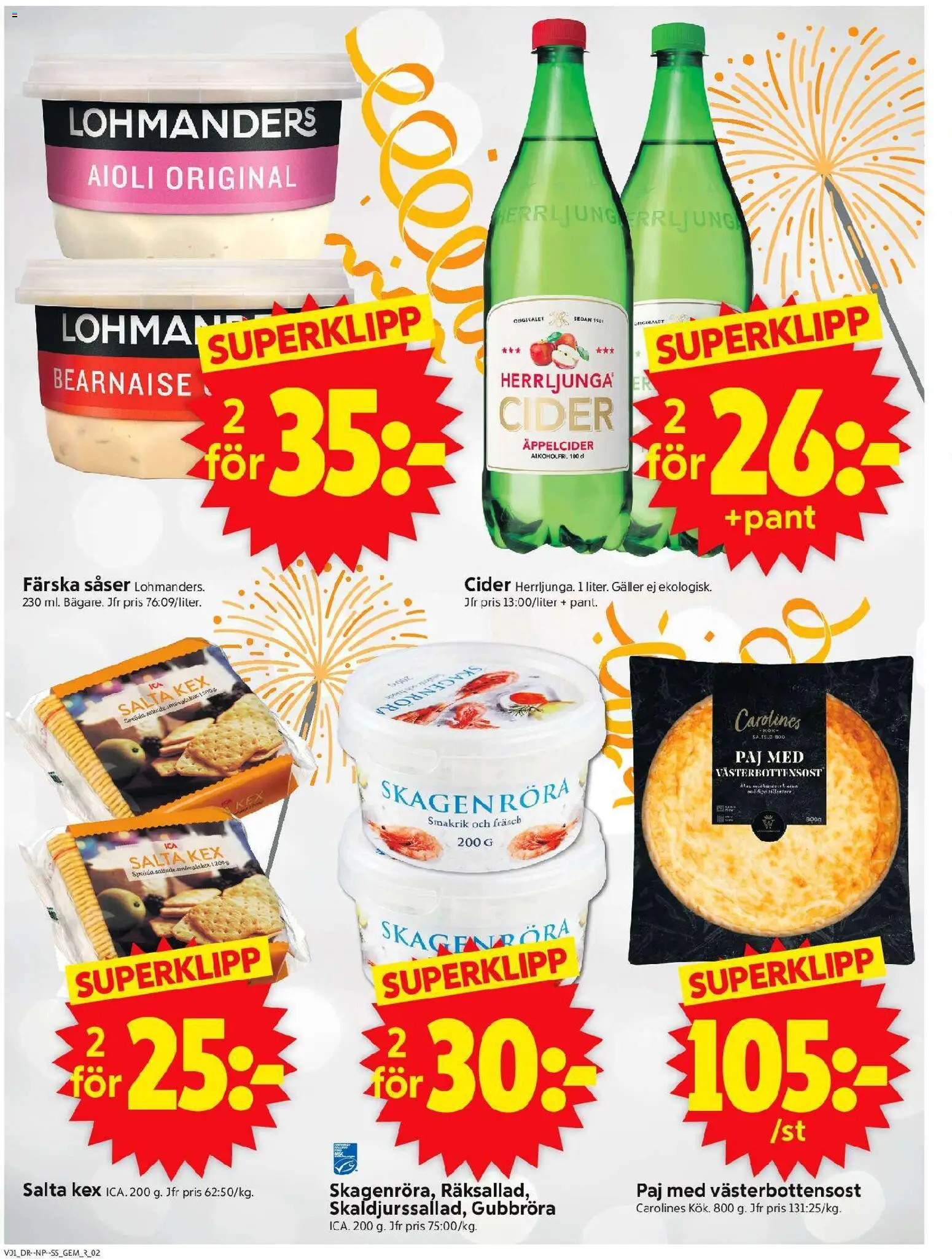 ICA Supermarket reklamblad aktuell från 29.12.2025 | Sida: 2 | Produkter: Gem, Galler, Aioli, Cider