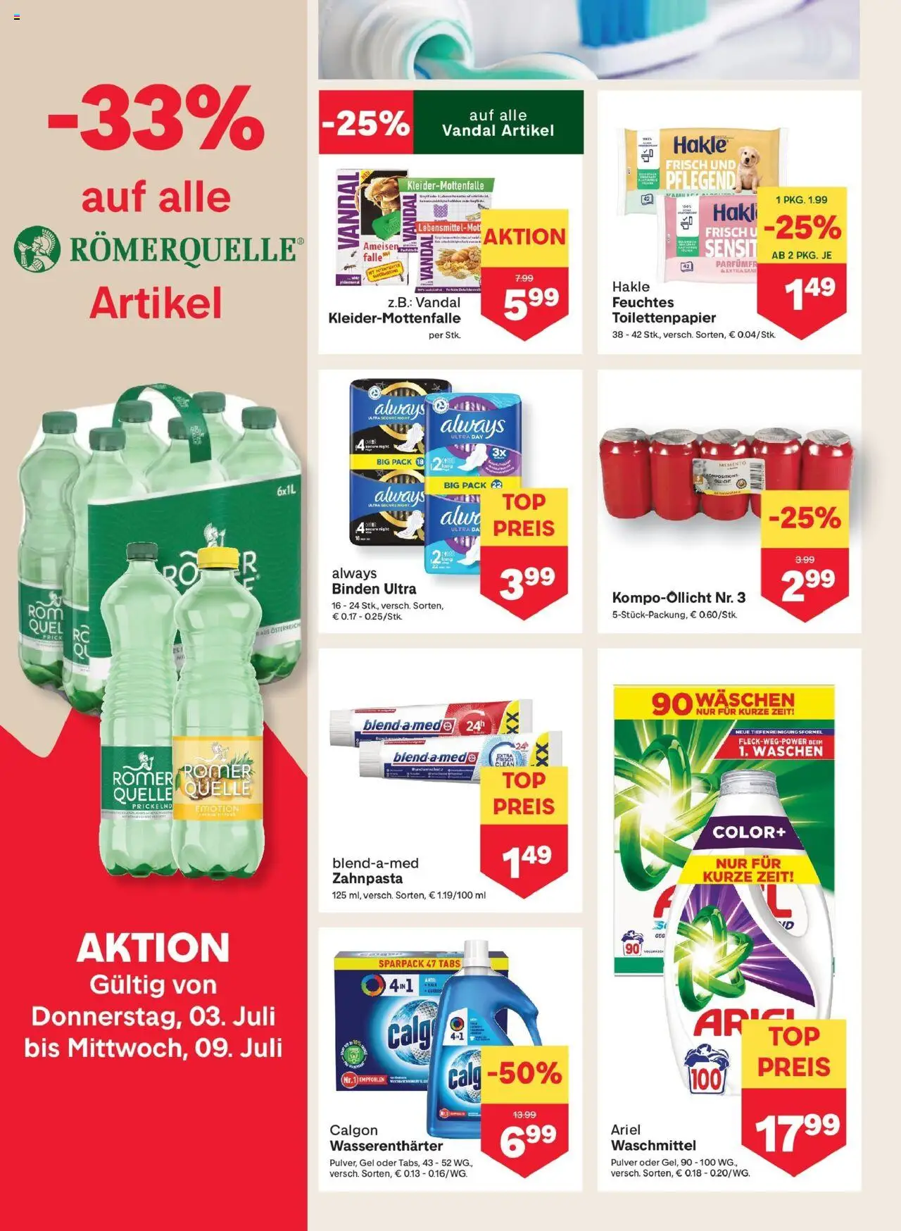 MPREIS Mittelberg gültig ab 02.07.2025 | Seite: 10 | Produkte: Zahnpasta, Waschmittel