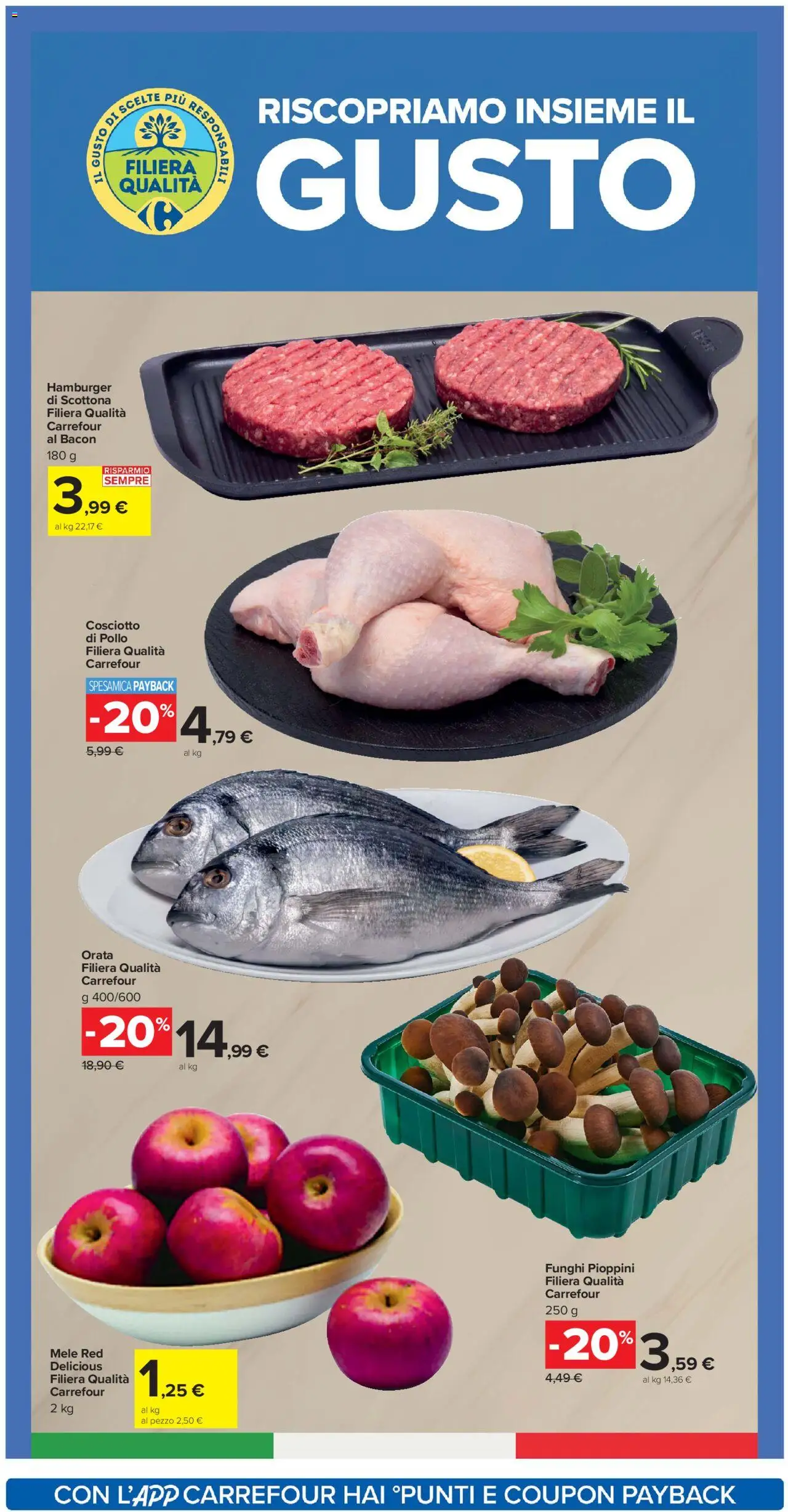 Volantino Carrefour del 10.10.2025 | Pagina: 6 | Prodotti: Pollo, Mele, Orata, Funghi