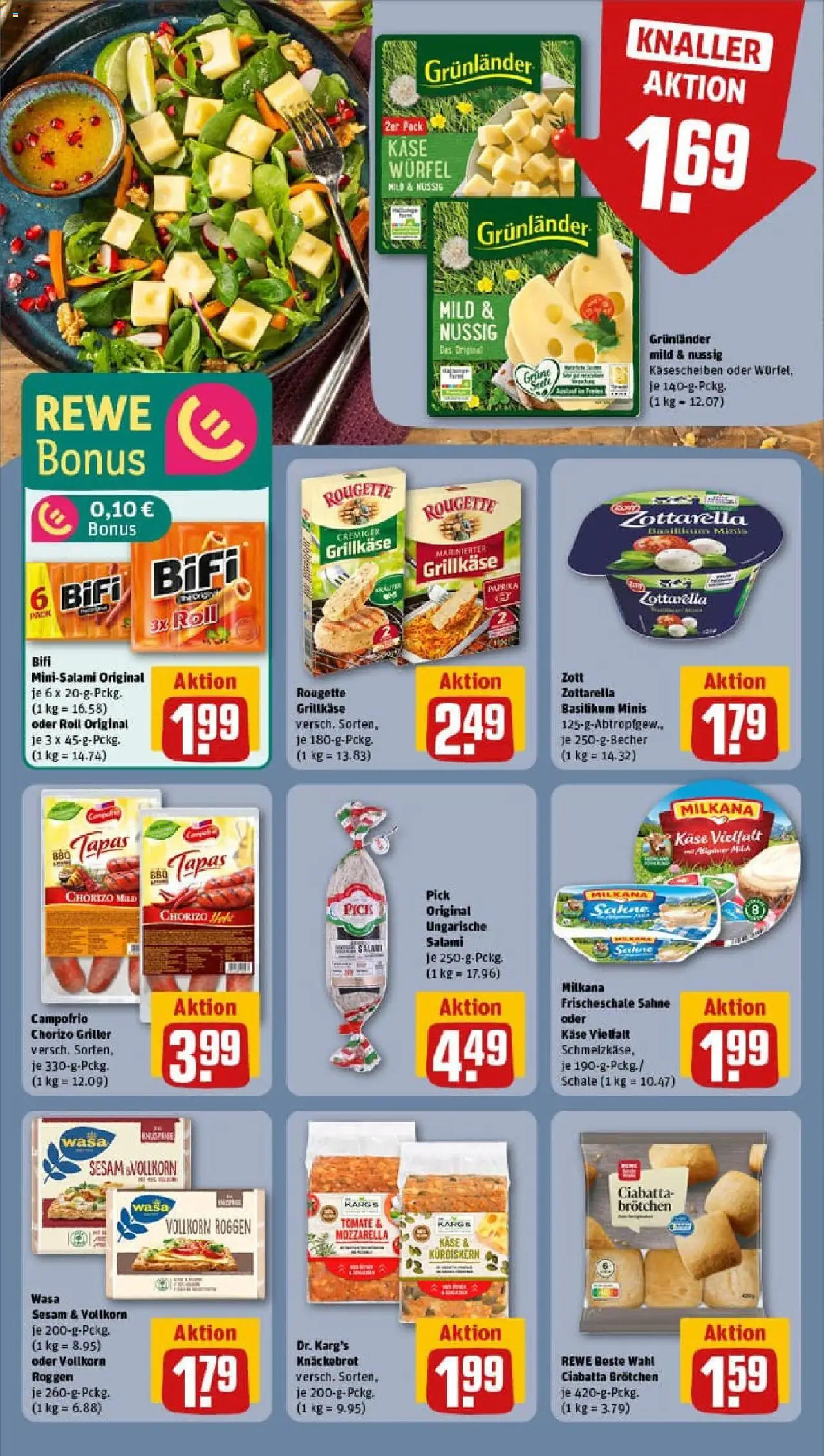 Rewe prospekt Gundelfingen	 - gültig ab dem 27.07.2025 | Seite: 18 | Produkte: Käse, Milkana, Bifi, Sahne