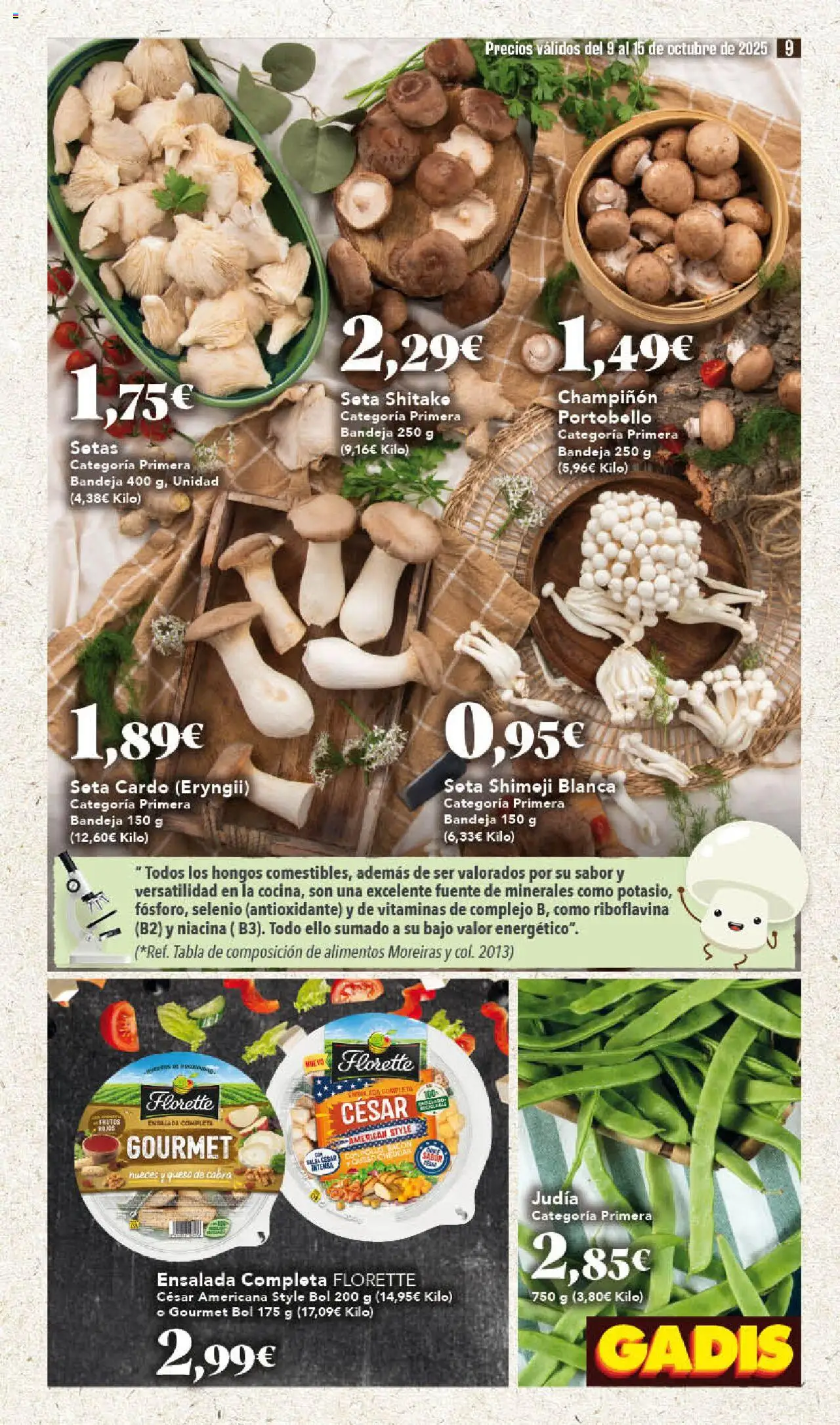 Gadis folleto │ válido desde el 09.10.2025 | Página: 9 | Productos: Queso, Ensalada, Bandeja, Κούβα