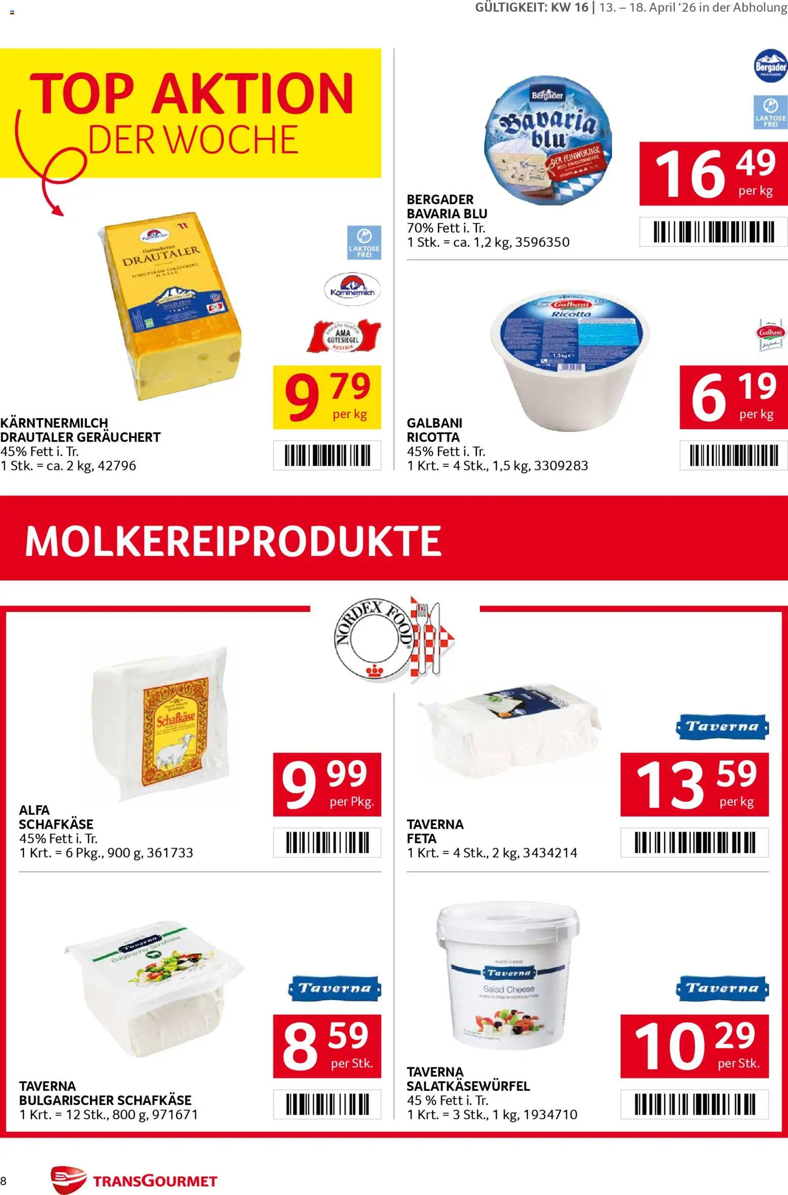 Transgourmet Flugblatt gültig ab 13.04.2026 | Seite: 8