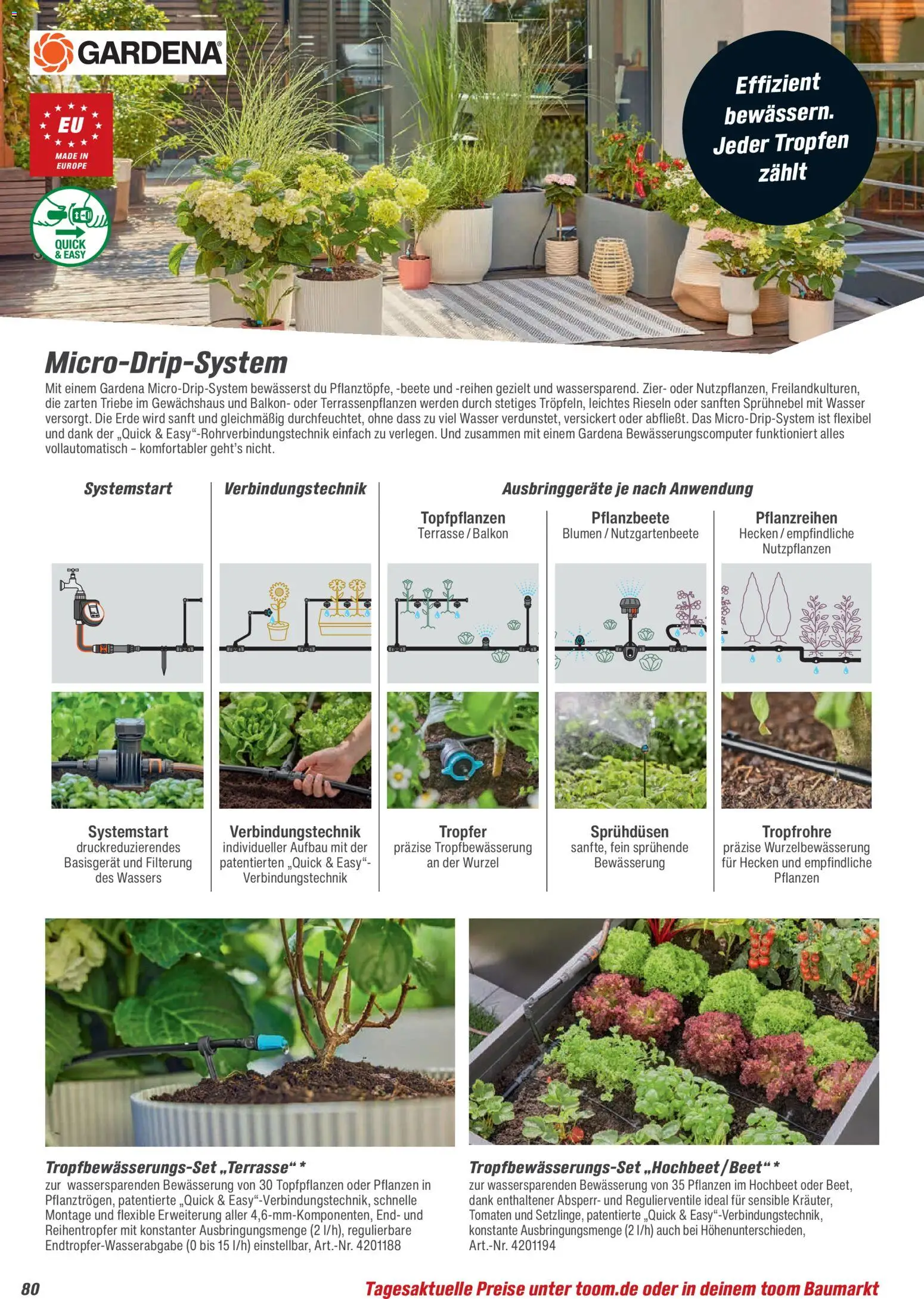 Toom Baumarkt Gartenpflege & Teich 2026 – gültig ab 20.02.2026 | Seite: 80 | Produkte: Hochbeet, Blumen, Tomaten, Wasser