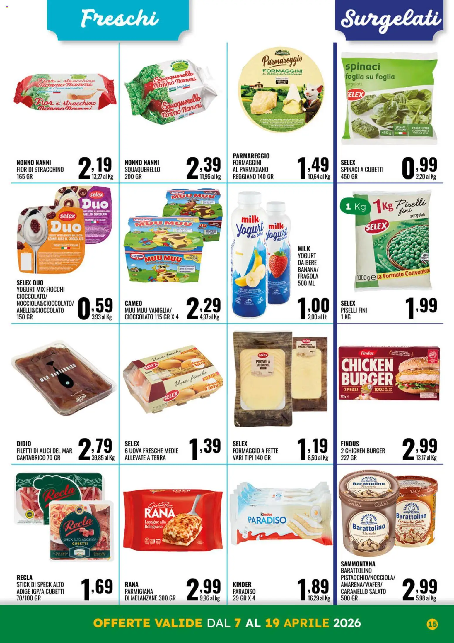 Volantino GECOP del 07.04.2026 | Pagina: 15 | Prodotti: Uova, Spinaci, Provola, Parmigiano reggiano