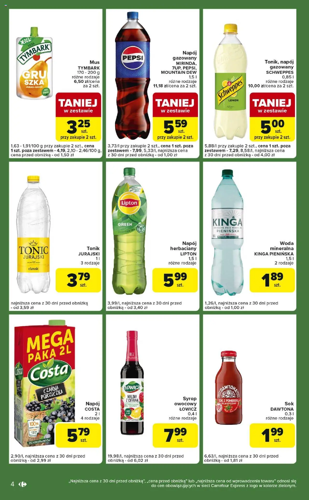 Carrefour Gazetka - Express II od 19.08.2025 | Strona: 4 | Produkty: Syrop, Ice Tea, Pepsi, Banan