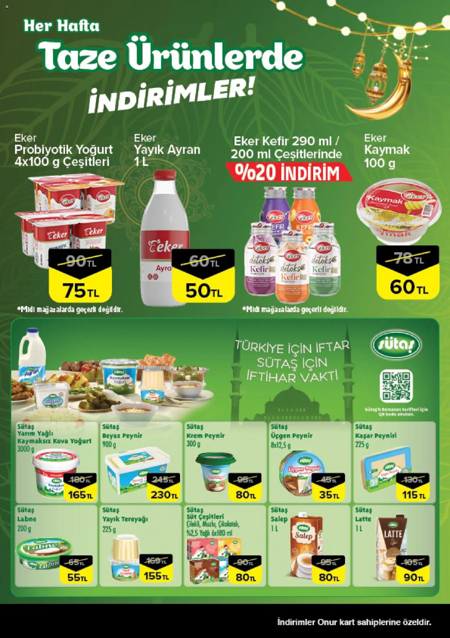 Onur Market Taze Ürünlerde İndirimler - Bursa - 19.02.2026 tarihinden itibaren geçerlidir | Sayfa: 5 | Ürünler: Krem, Tereyağı, Peynir, Yoğurt