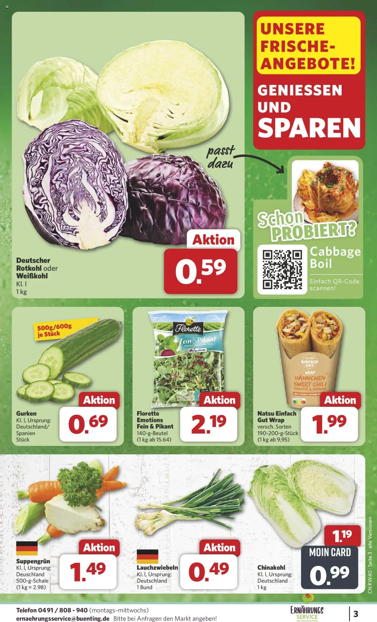 Combi Prospekt 	 – gültig ab 29.09.2025 | Seite: 3 | Produkte: Hahnchen, Rotkohl, Chinakohl, Gurken