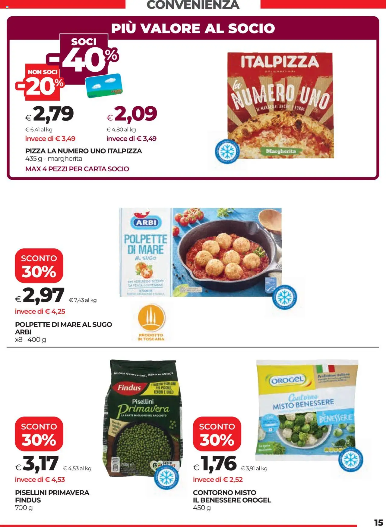 Volantino COOP del 19.06.2025 | Pagina: 15 | Prodotti: Pizza, Sugo, Polpette