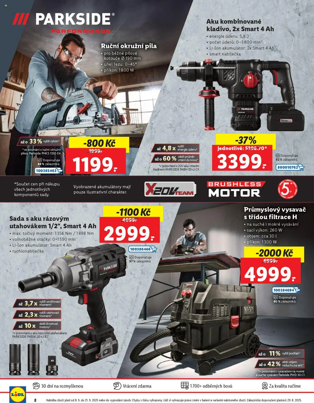 Lidl magazín od 08.09.2025 | Strana: 5 | Produkty: Okružní pila, Parkside, Vysavač, Pila
