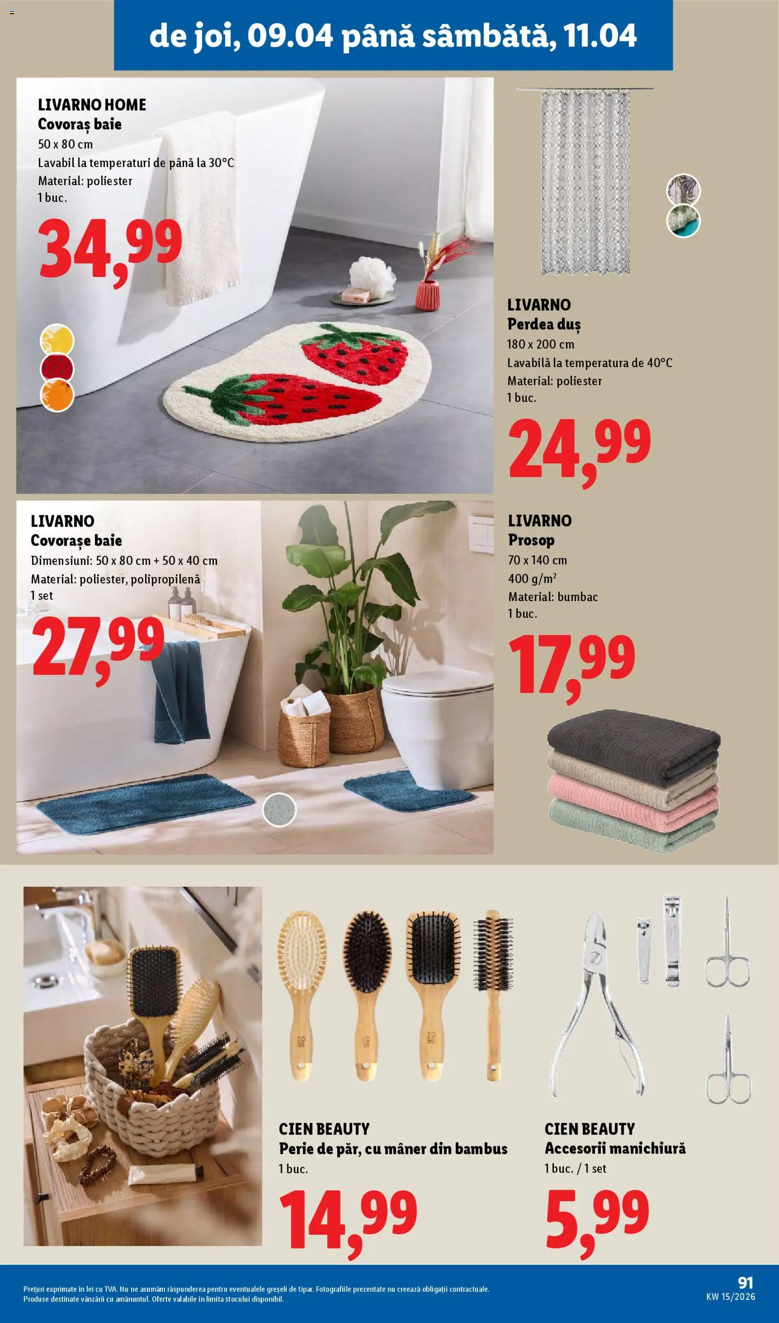 Noul catalog Lidl – valabil de la 06.04.2026 | Pagină: 91 | Produse: Mâner, Perdea, Perie, Türk kahvesi öğütme değirmeni