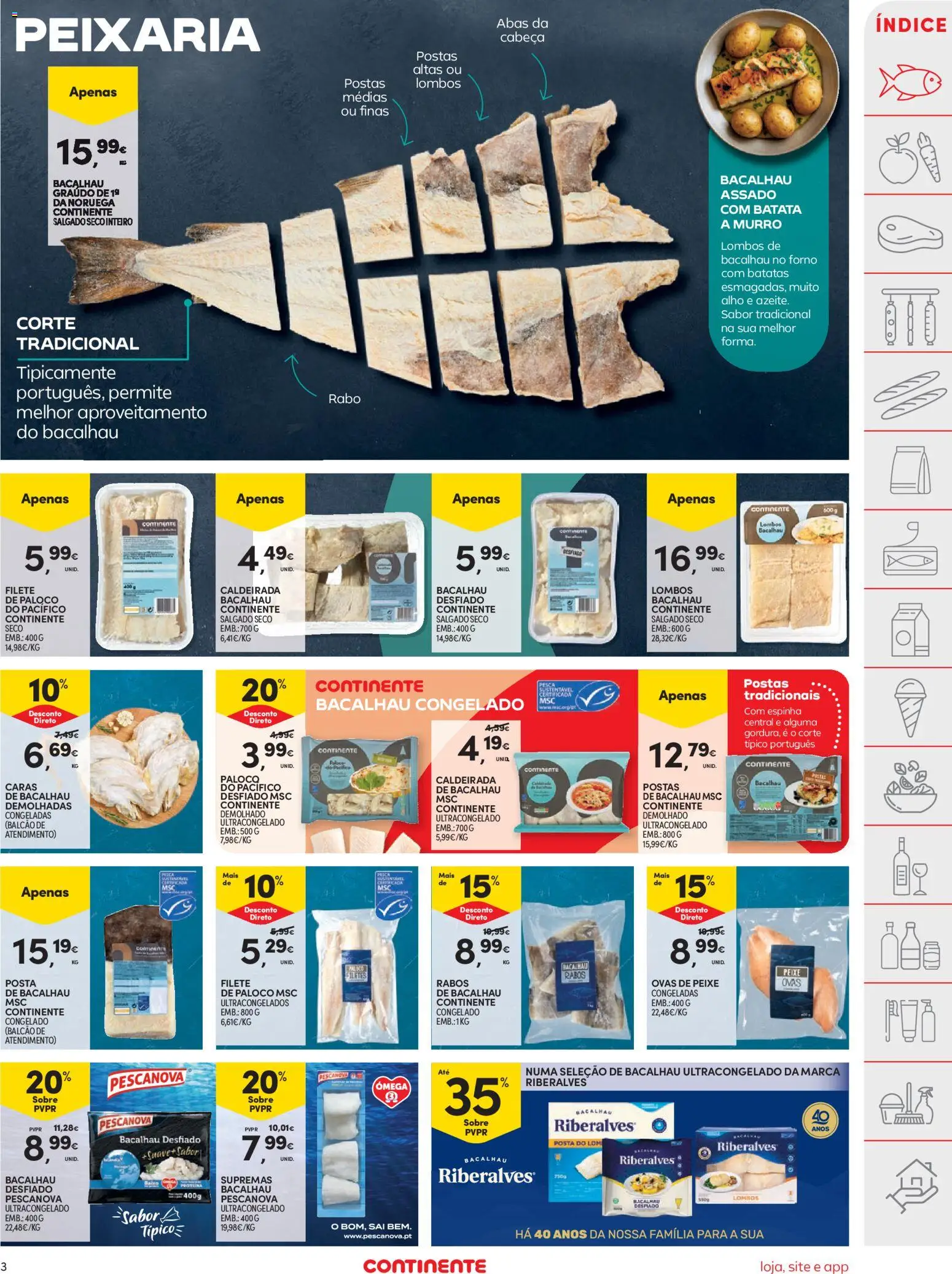 Continente folheto │ válido de 20.01.2026 | Página: 3 | Produtos: Batata, Forno, Bacalhau, Peixe