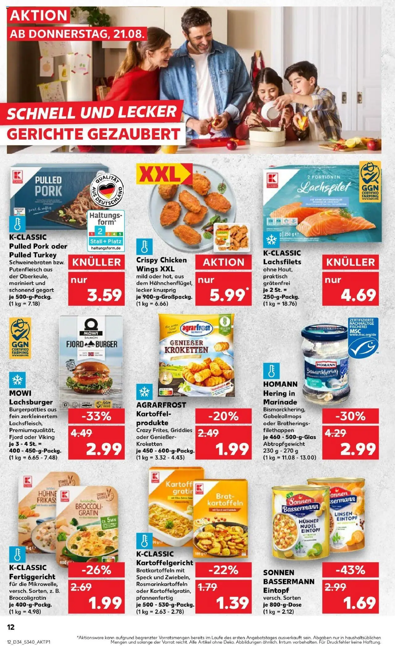 Kaufland prospekt Geislingen An Der Steige	 - gültig ab dem 21.08.2025 | Seite: 12 | Produkte: Burger, Kartoffeln