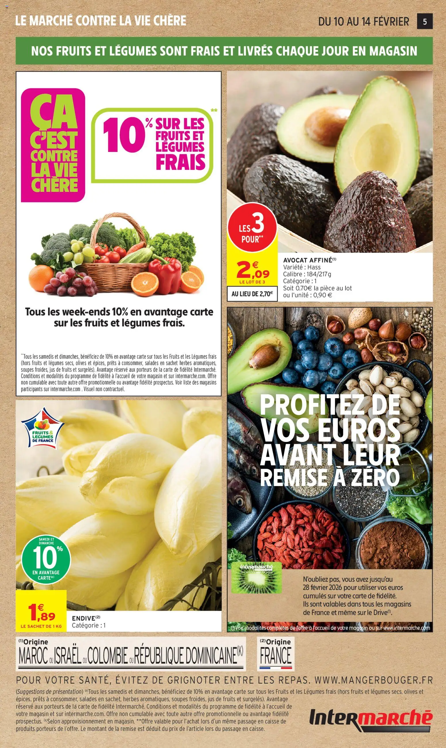 {H1} | Page: 5 | Produits: Avocat, Olives, Endive, Jus
