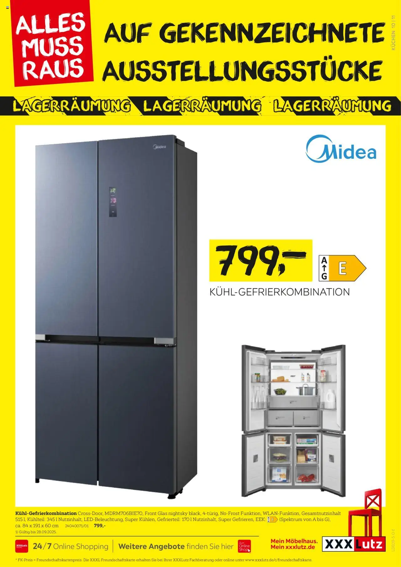 XXXL Lutz Größte Lagerräumungsverkauf – gültig ab 15.09.2025 | Seite: 11 | Produkte: Kühlgefrierkombination, Kuchen