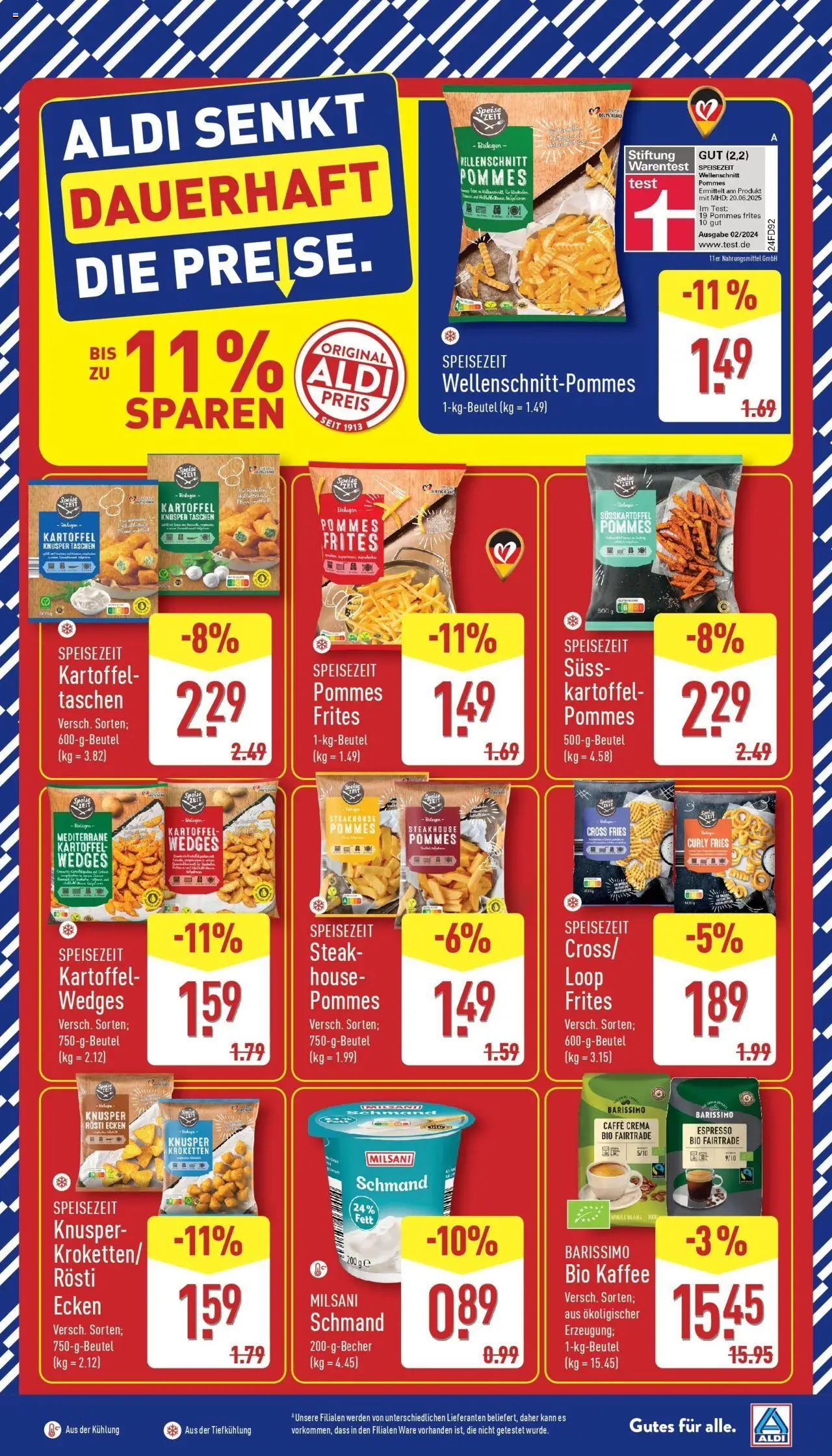 Aldi - ALDI Nord: Wochenangebote – gültig ab 28.09.2025 | Seite: 2 | Produkte: Kaffee, Pommes, Pommes frites, Steak