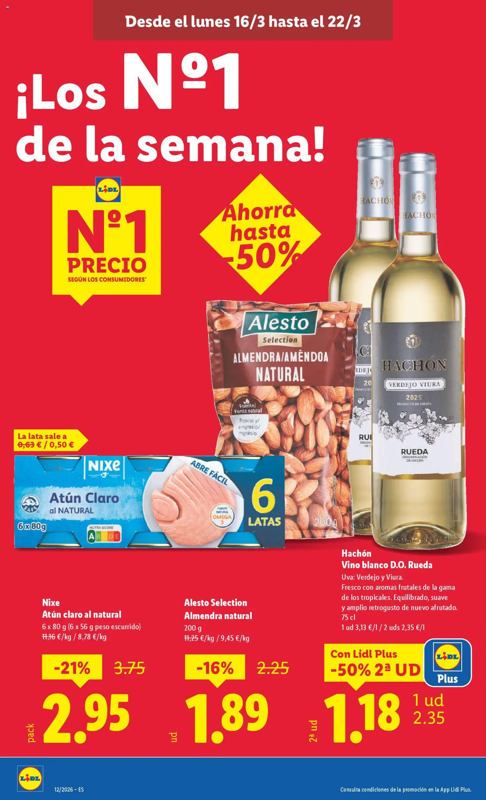 Lidl folleto │ válido desde el 16.03.2026 | Página: 22 | Productos: Vino, Peso, Atún claro