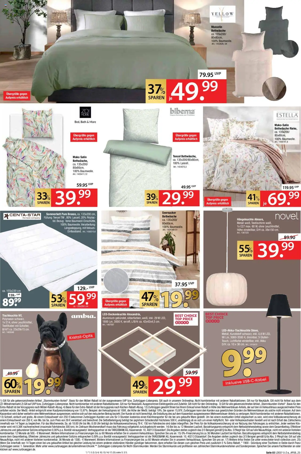 Zurbrüggen Mega- Event - gültig ab dem 21.07.2025 | Seite: 3 | Produkte: Top, Bettwäsche, Uhr