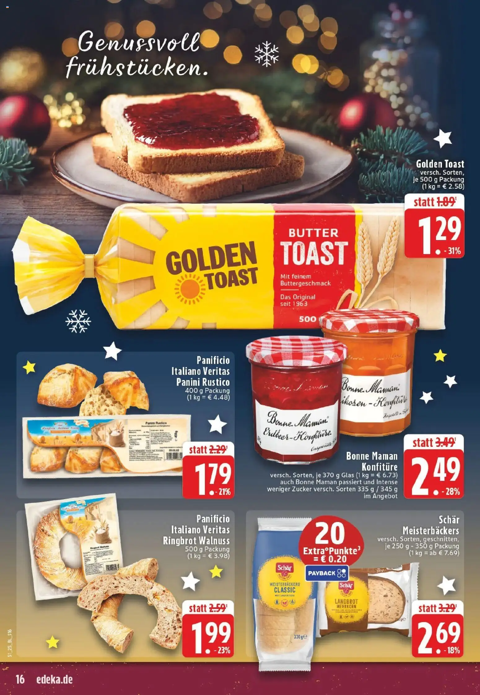 Edeka prospekt Castrop-Rauxel	 – gültig ab 15.12.2025 | Seite: 16 | Produkte: Butter, Toast, Zucker, Bonne maman