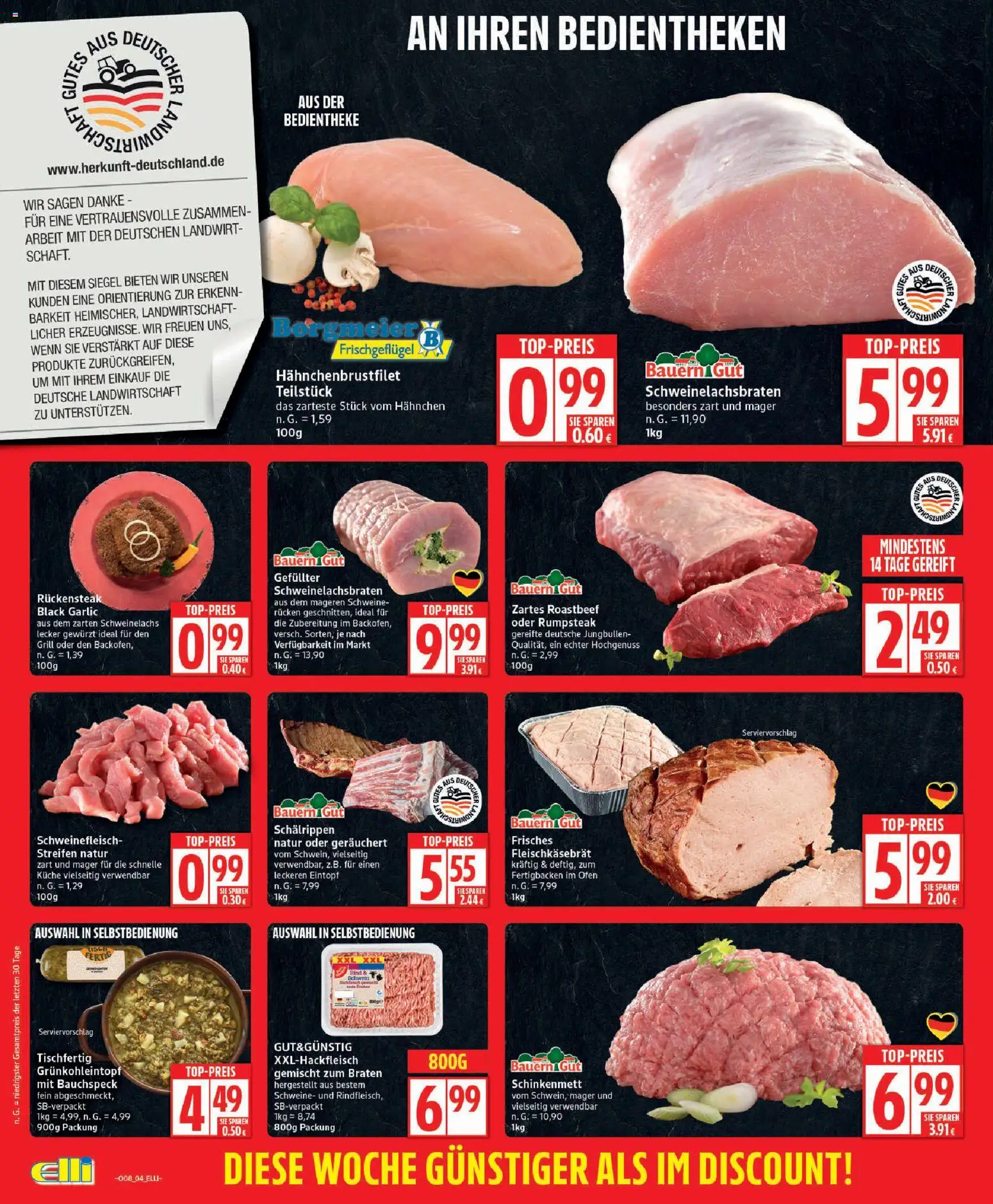 Elli Markt Prospekt 	 – gültig ab 16.02.2026 | Seite: 4 | Produkte: Rumpsteak, Grill, Hahnchen, Küche