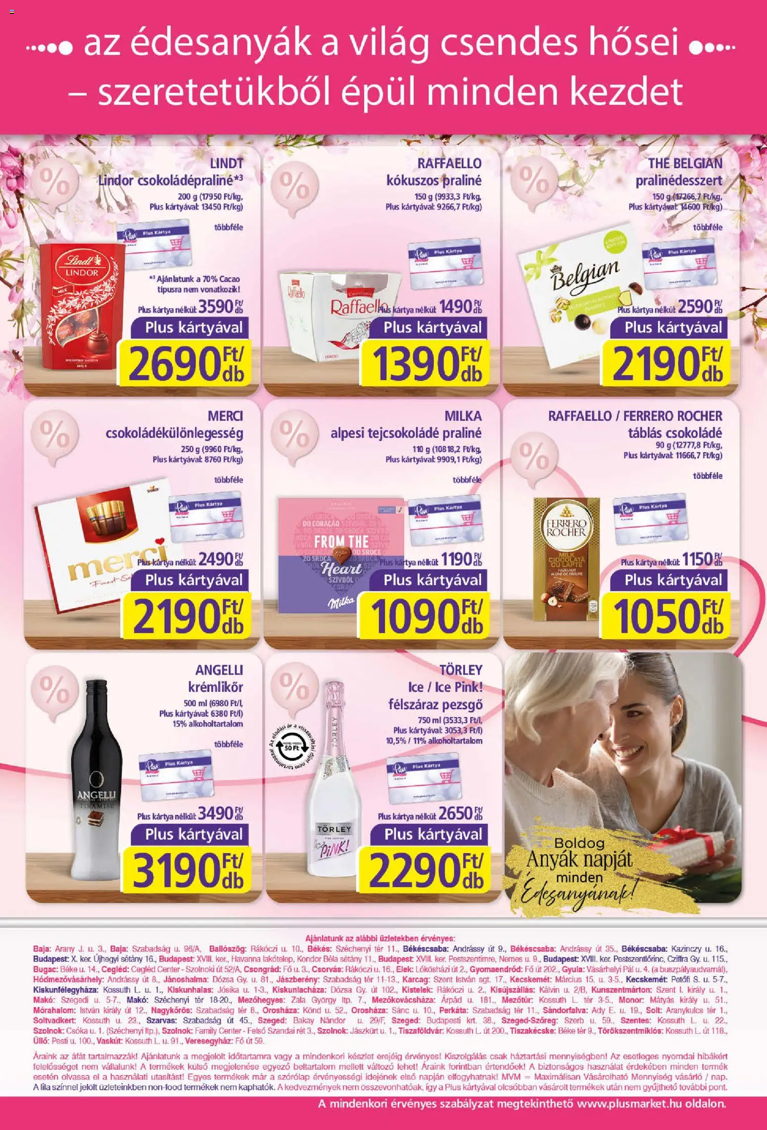 Plus Market akciós ujság - amely érvényes a következő dátumtól: 16.04.2026 | Oldal: 8 | Termékek: Raffaello, Pezsgő, Ferrero rocher, Tejcsokoládé