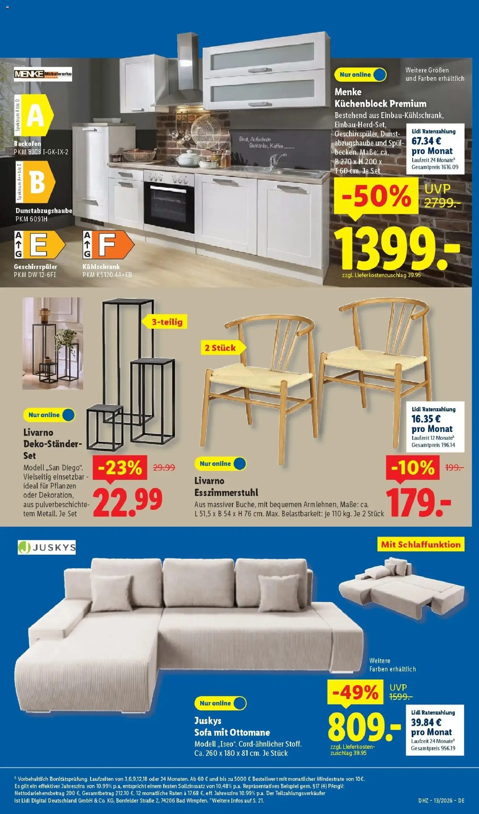 Lidl Prospekt Thale – gültig ab 23.03.2026 | Seite: 63 | Produkte: Geschirrspüler, Sofa, Kühlschrank, Backofen