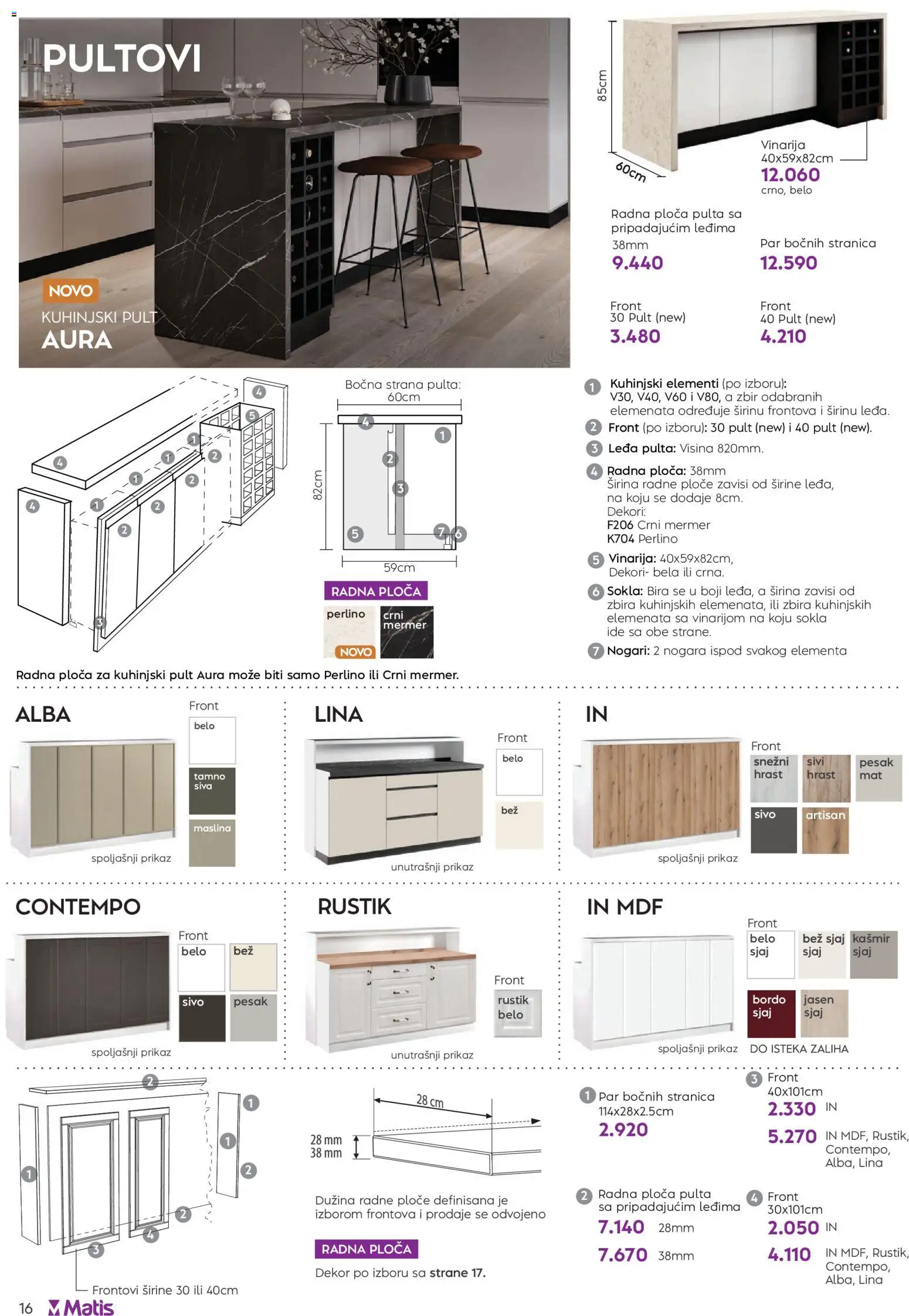 Matis katalog - važi od 01.01.2026 | Strana: 16 | Proizvode: Radna ploča