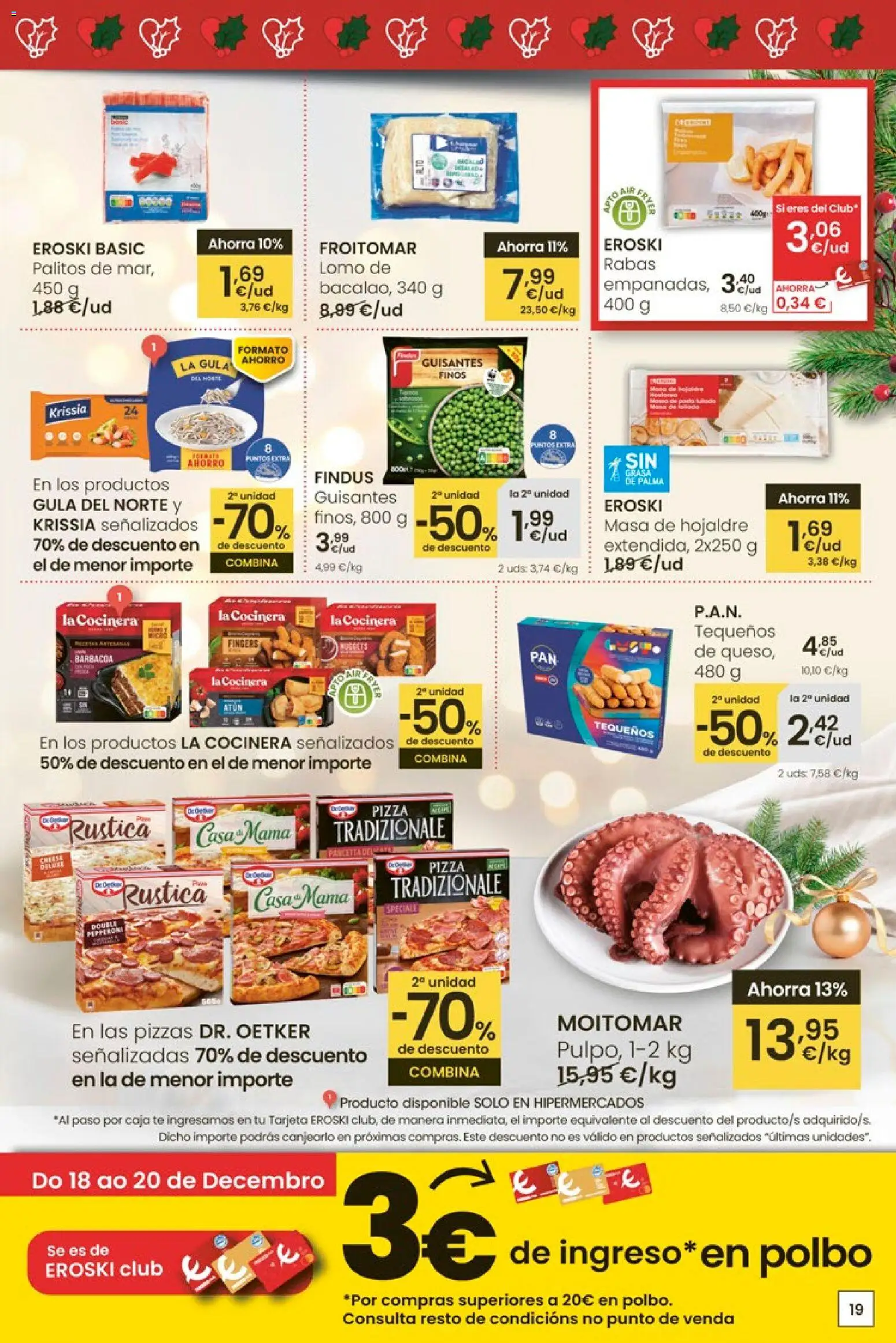 Eroski - Center │ válido desde el 18.12.2025 | Página: 19 | Productos: Pizza, Té, Barbacoa, Caja