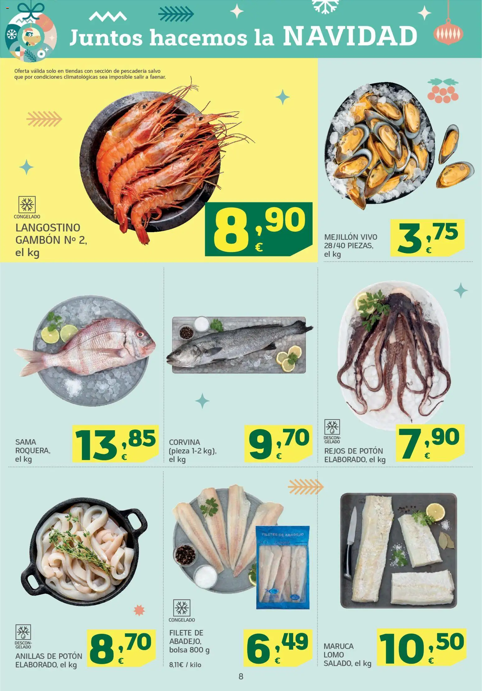 HiperDino folleto │ válido desde el 26.12.2025 | Página: 8 | Productos: Bolsa, Filete, Langostino