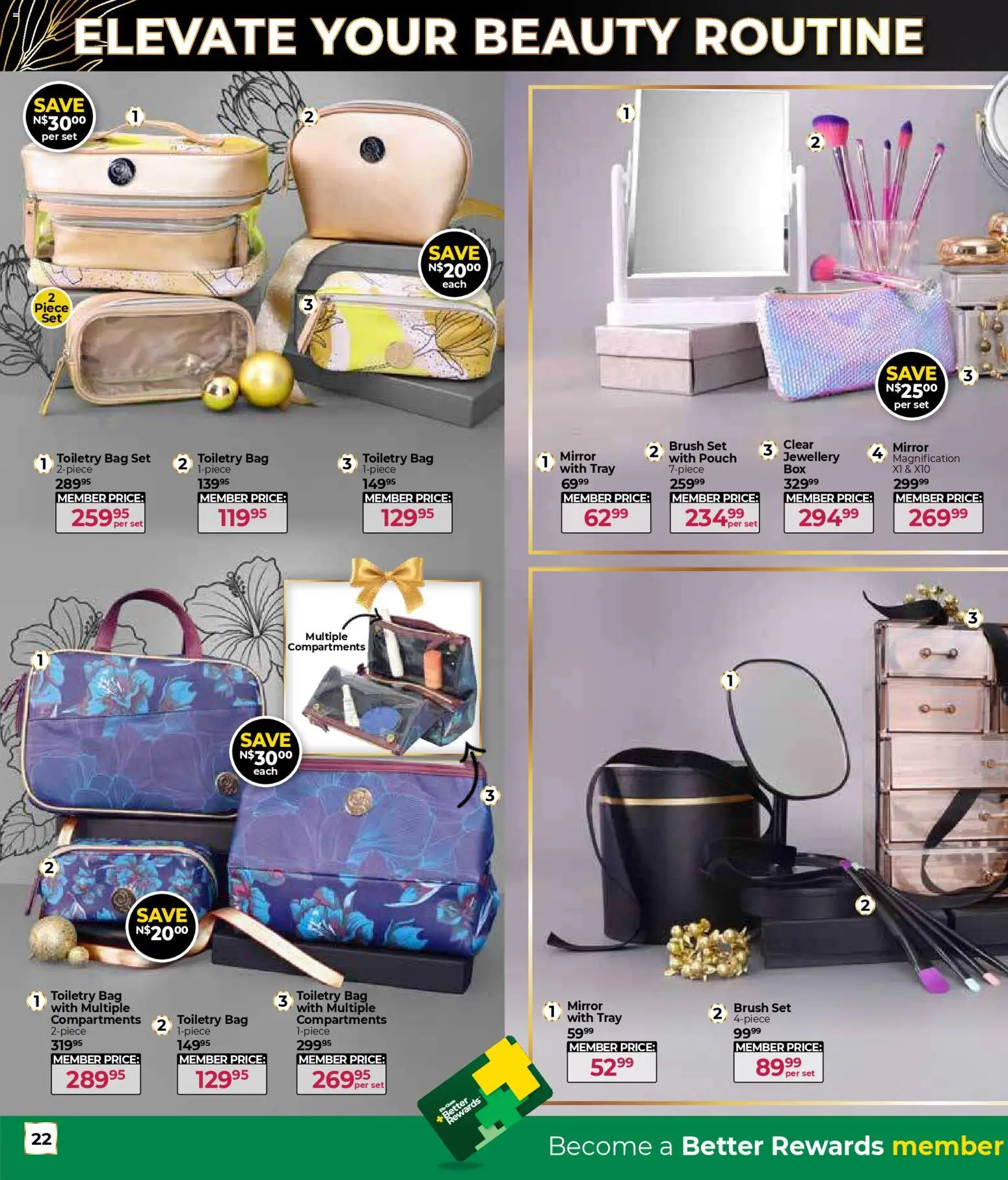 New Dis-Chem catalogue – valid from 29.10.2025 | Page: 22 | Products: Tray, Bag, Mirror, Brush