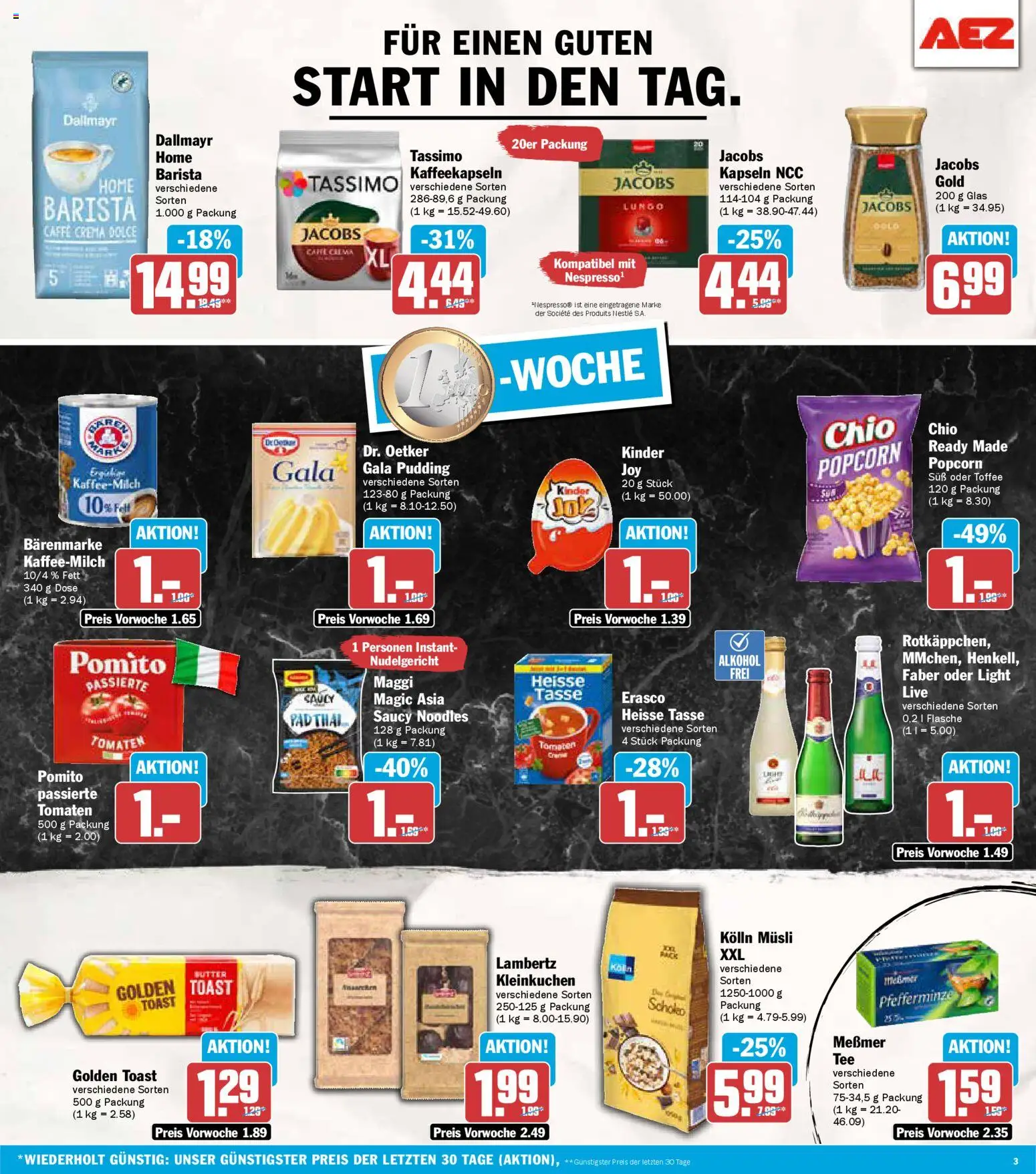 AEZ Prospekt 	 – gültig ab 17.11.2025 | Seite: 3 | Produkte: Kolln, Kolln musli, Toast, Erasco