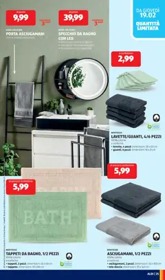 Anteprima del volantino SPECCHIO DA BAGNO CON LED, dimensioni: 50 x 13 cm (Ø x h) • interno con vano portaoggetti • illuminazione LED regolabile valido a partire dal 16.02.2026 | Pagina: 25