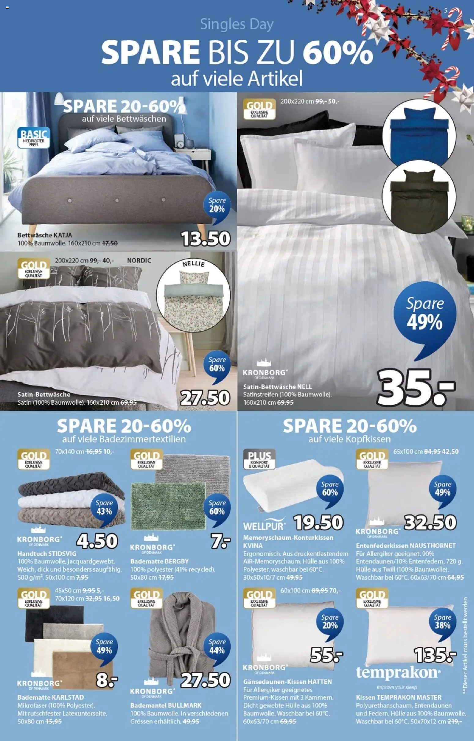 JYSK Aktionen – gültig ab 04.11.2025 | Seite: 5 | Produkte: Kissen, Kopfkissen, Hülle, Bettwäsche