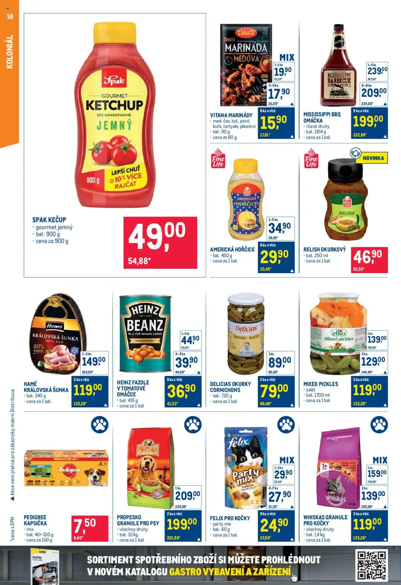 Makro leták - Pro milovníky jídla od 18.06.2025 | Strana: 18 | Produkty: Kečup, Granule pro kočky, Fazole, Propesko granule